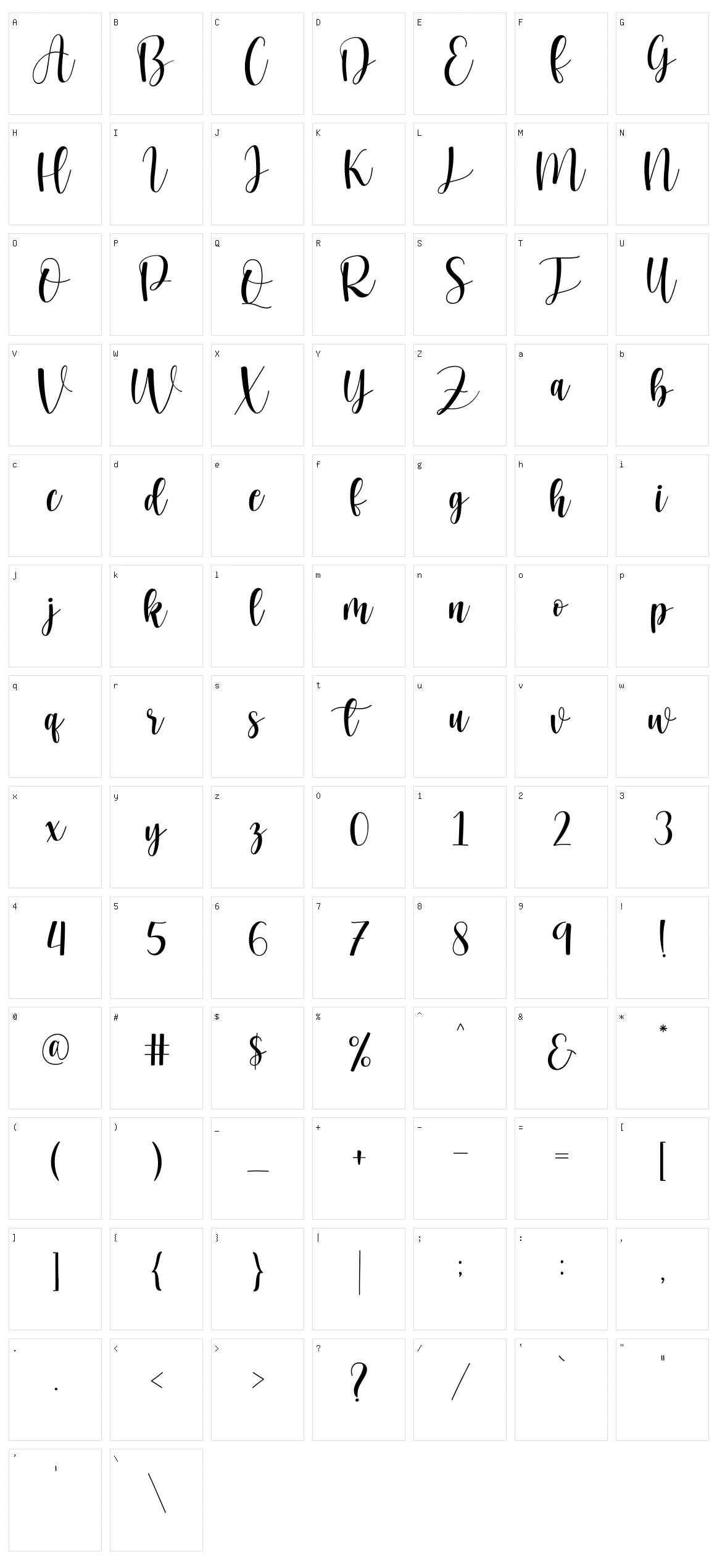 Homework Character Set