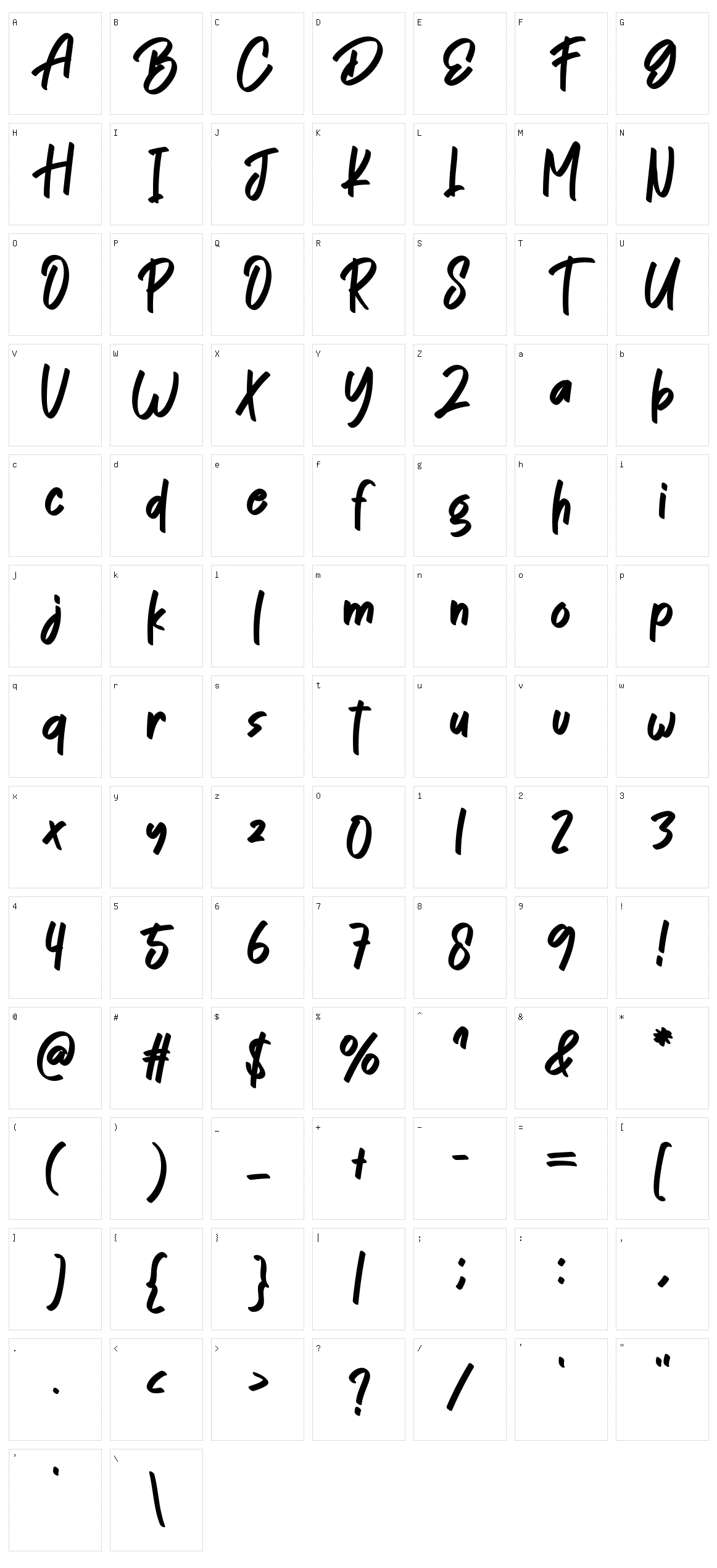 Homework Signature Character Set