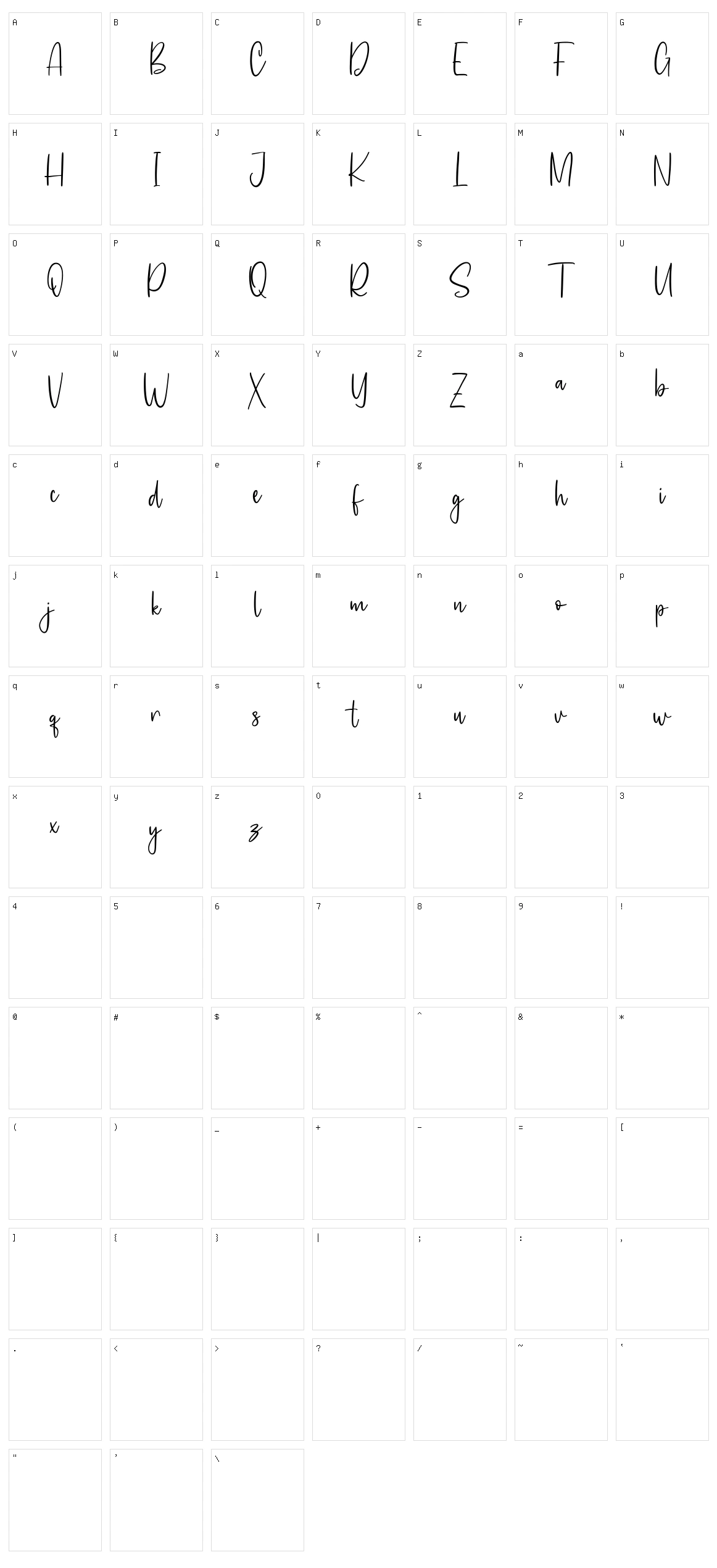 Homeytasty Character Set