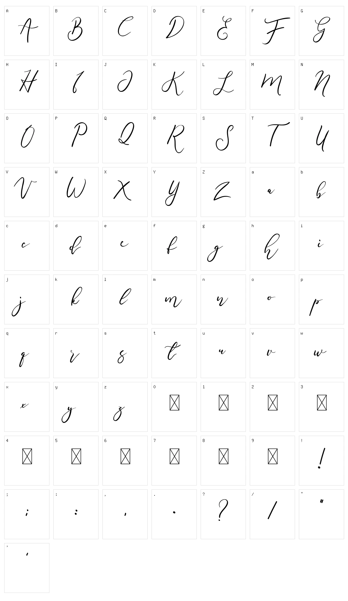 Honabite Character Set