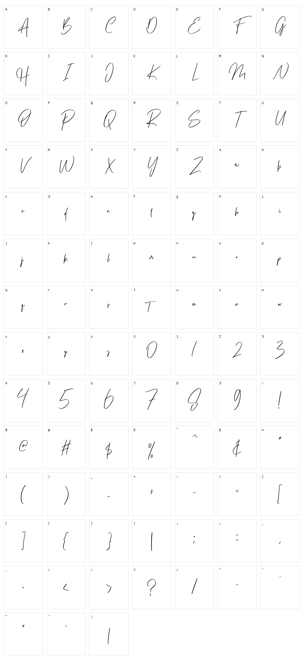 Hondeste Character Set