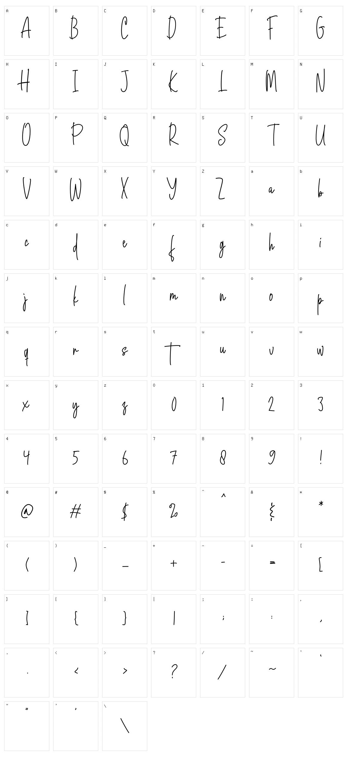 Honestly Character Set
