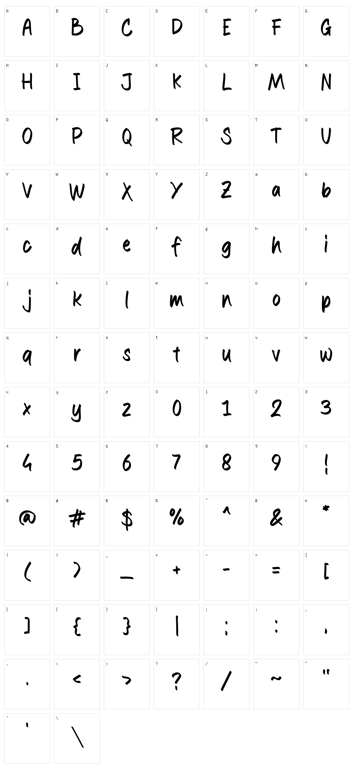 Hook Franco Character Set