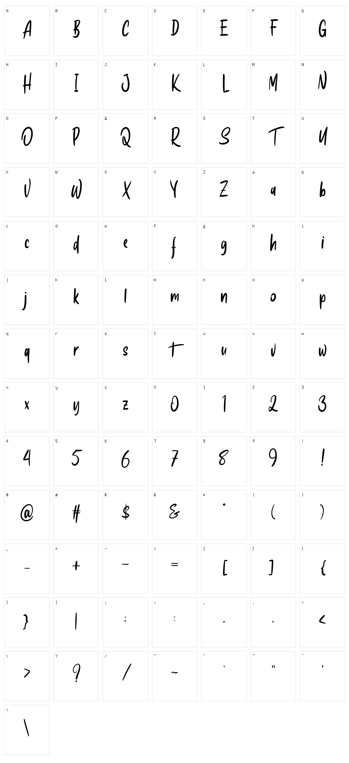 Hoosky Character Set