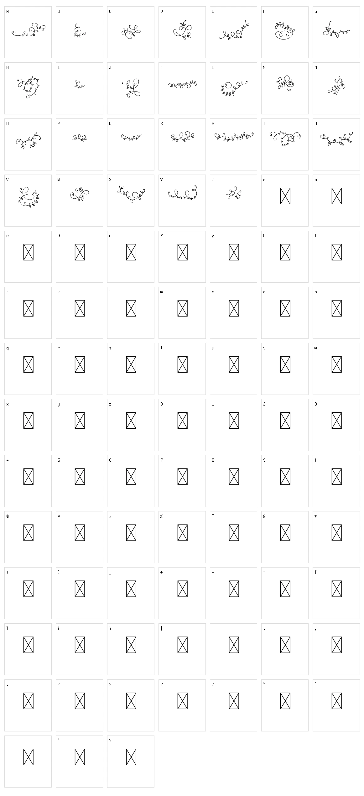 Ornament Handrawn Character Set