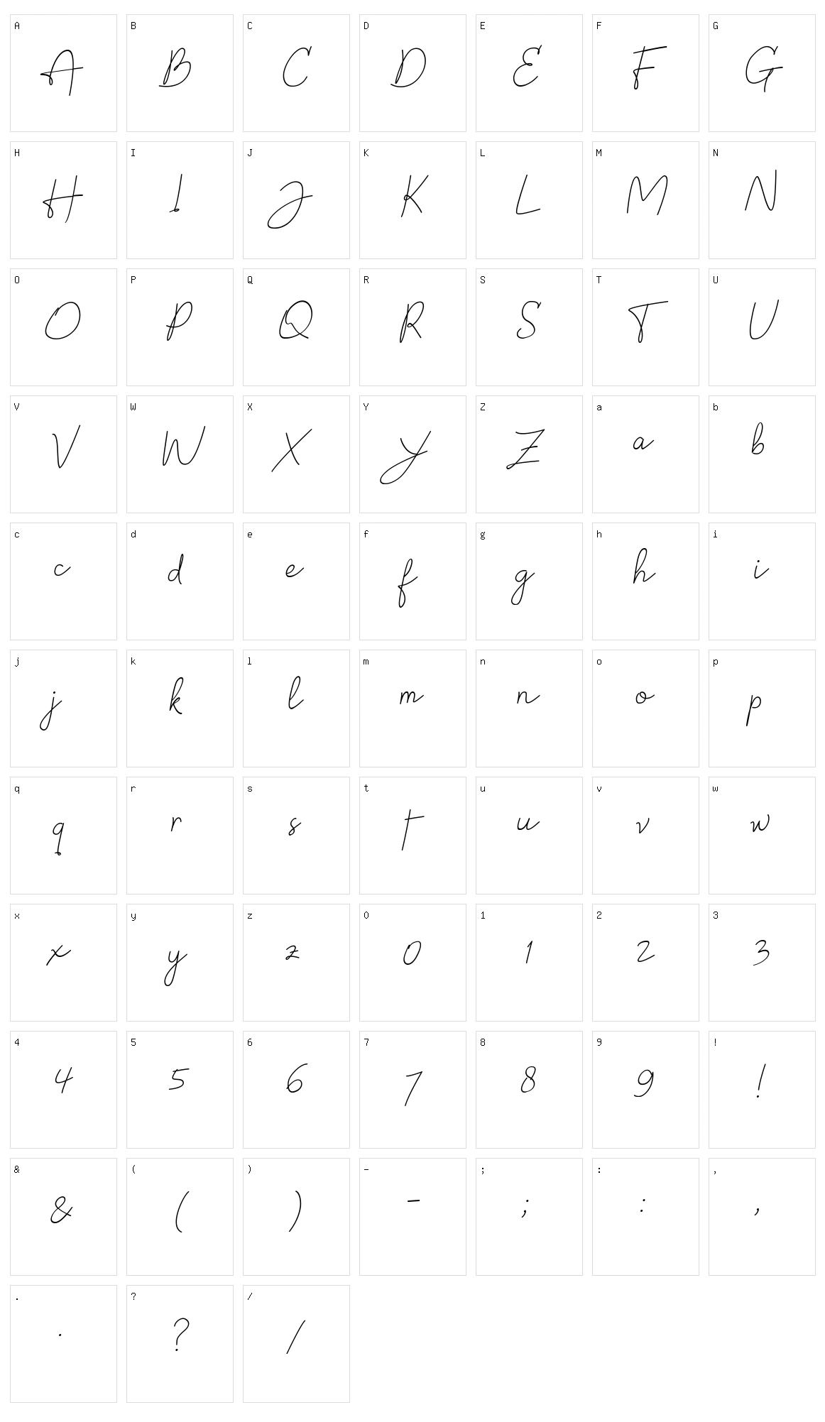 Hoskyla Character Set