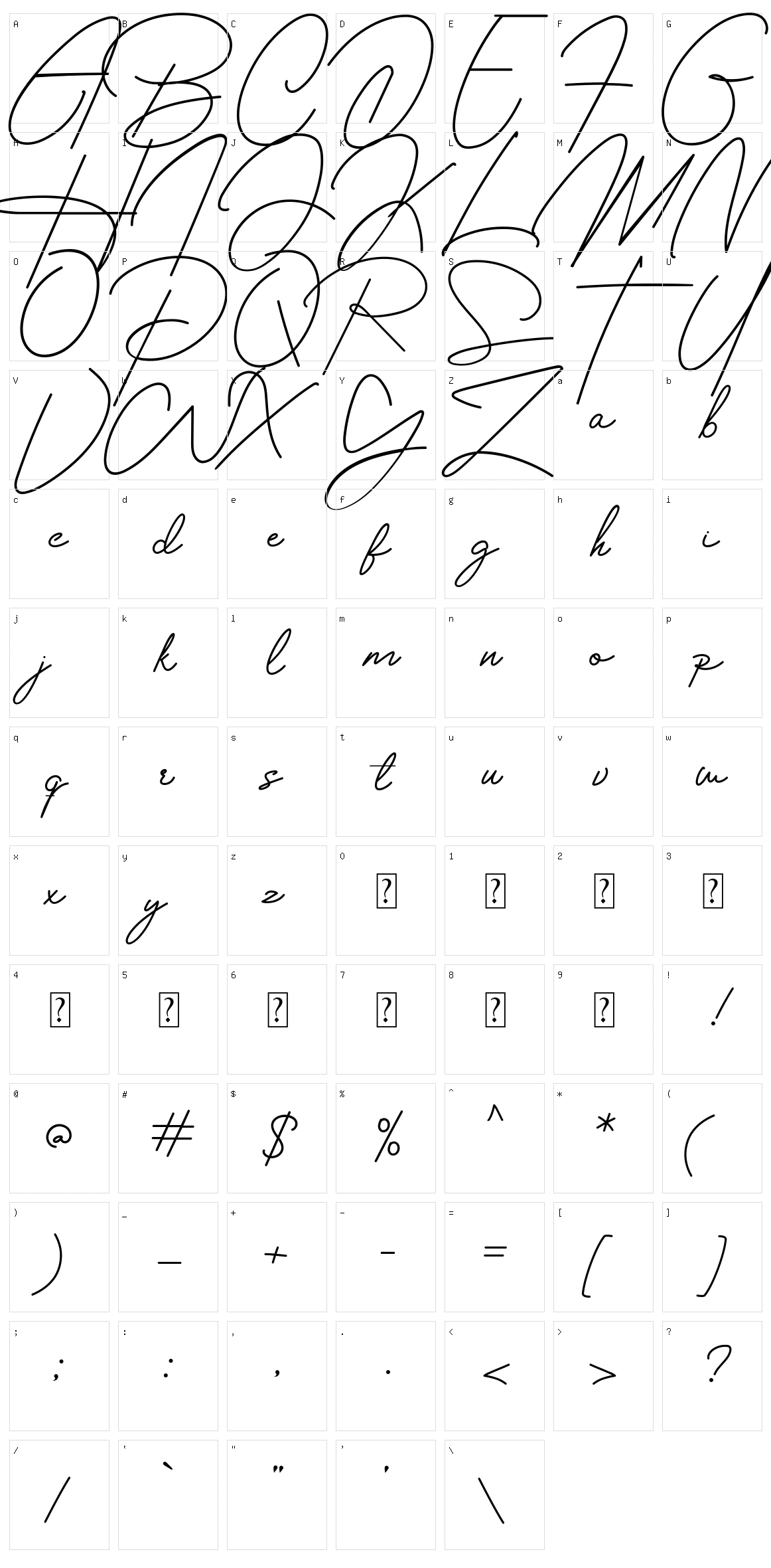 Housttely Signature Character Set