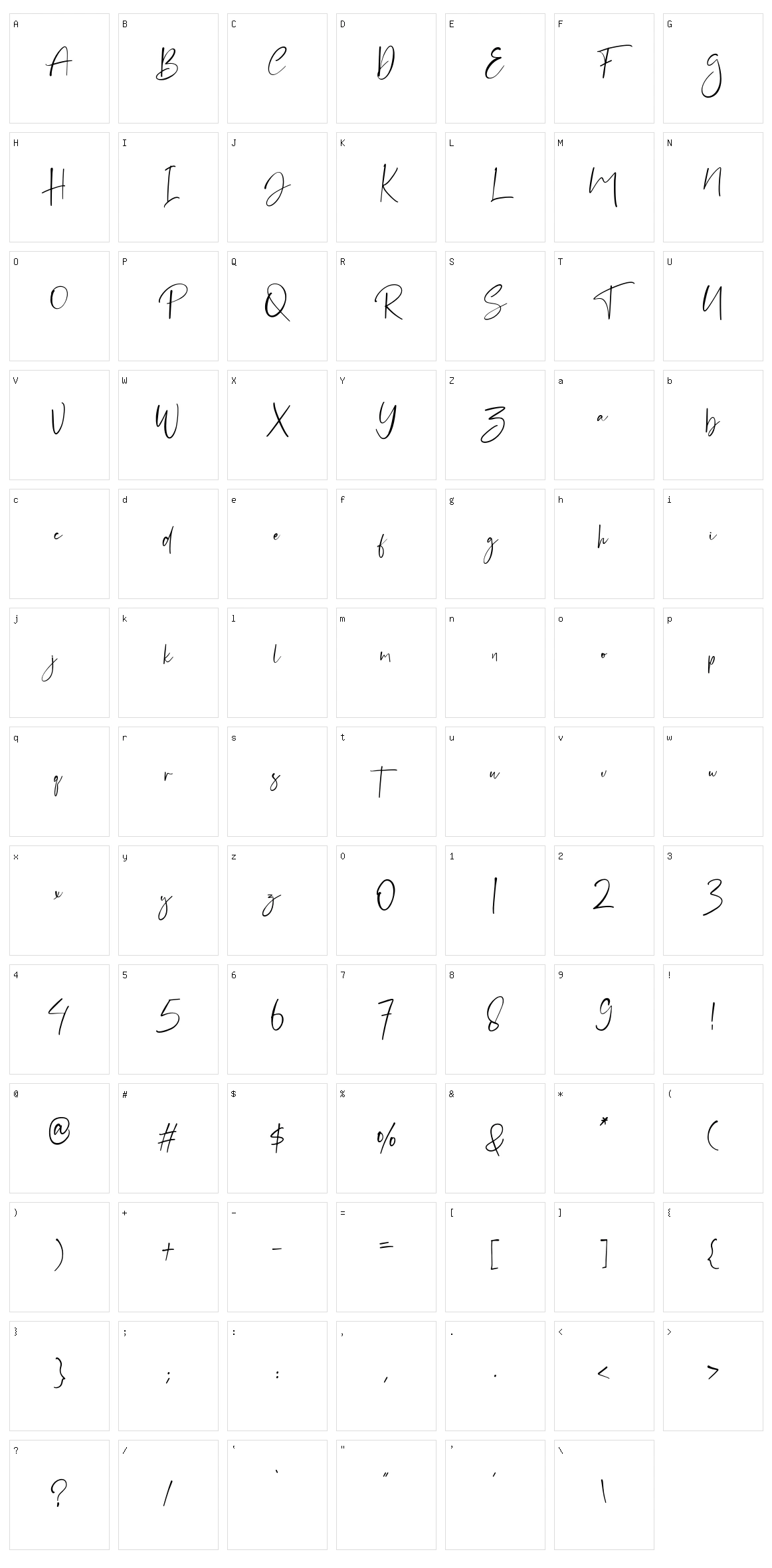 Hublland Character Set