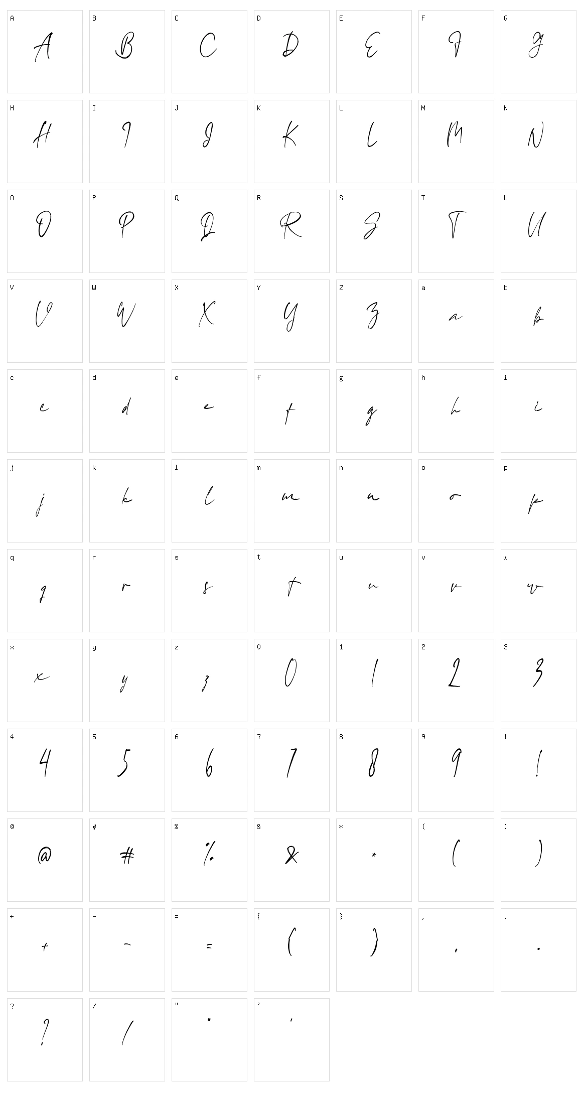 Hudzaifah Signature Character Set