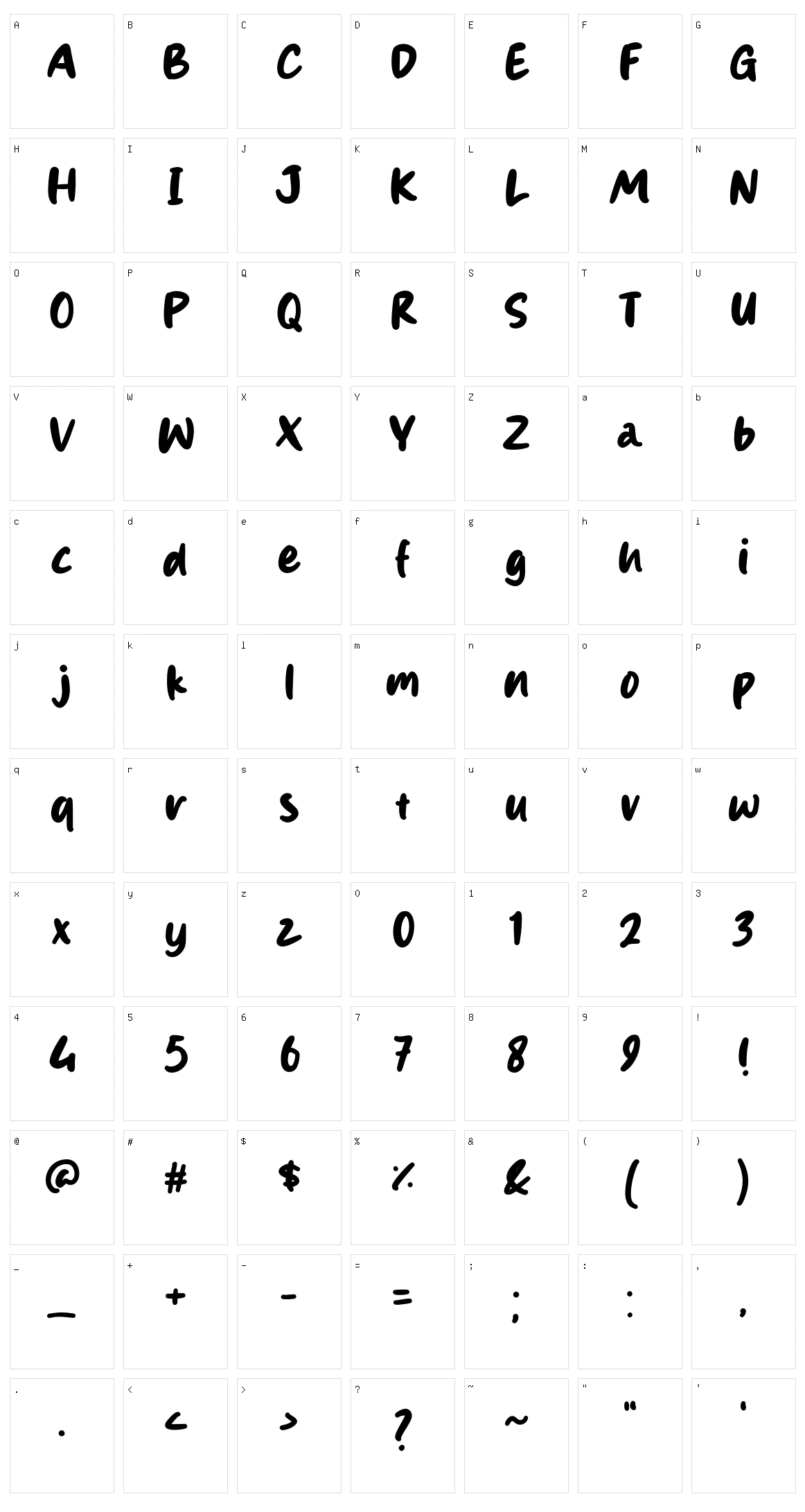 Hungline Character Set