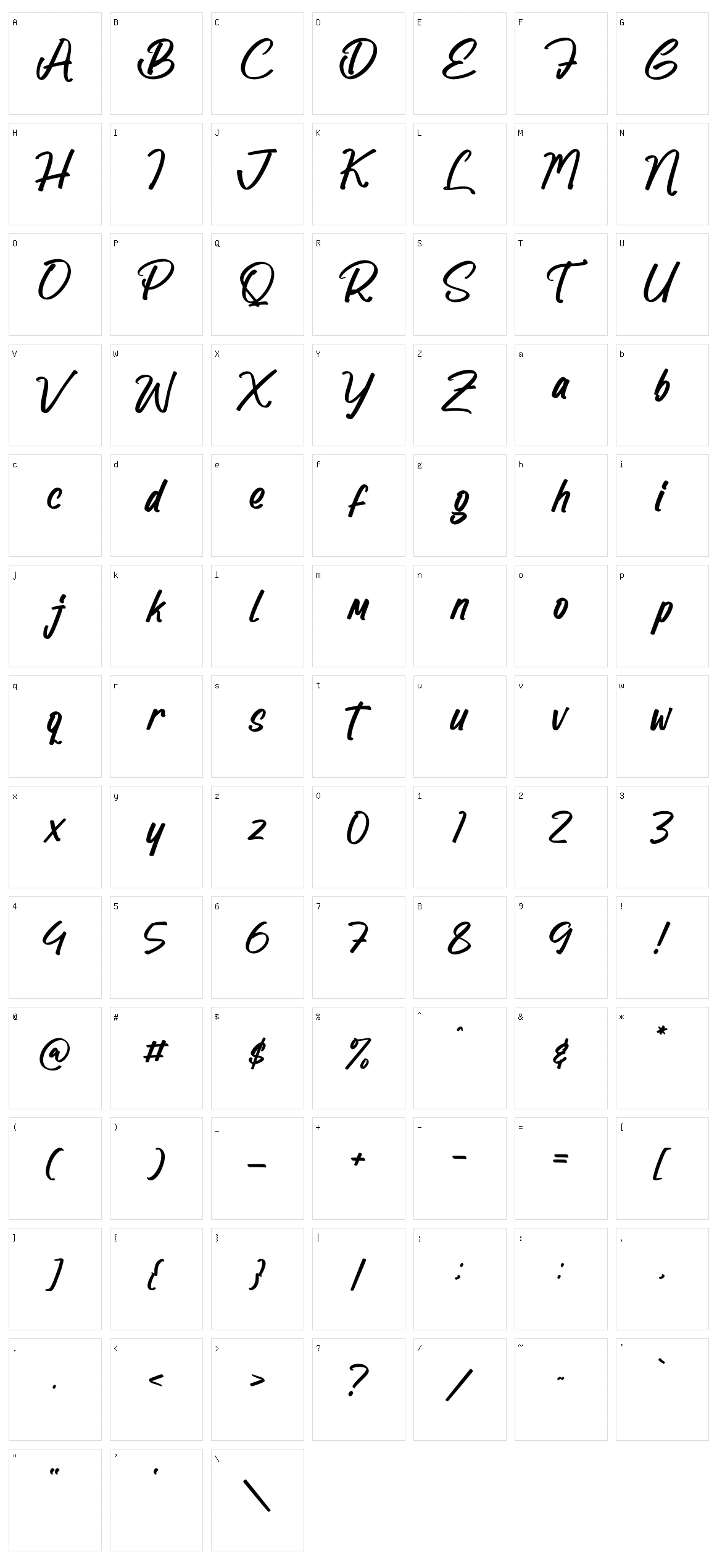Hungtrey Beatmora Character Set