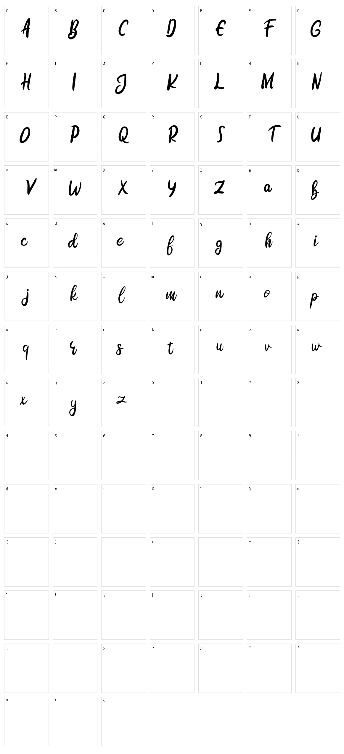 Hurilen Character Set