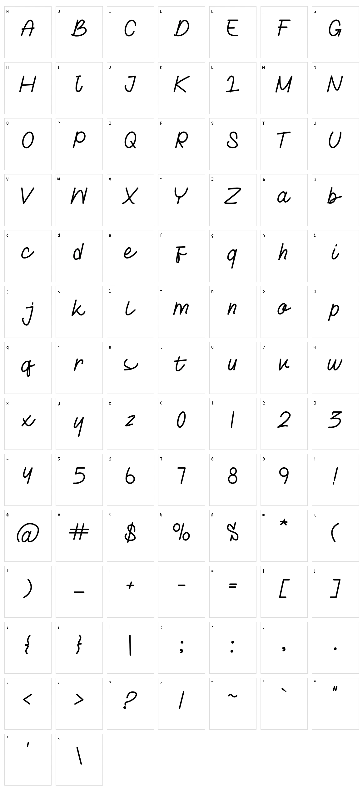 Hyomenha Character Set