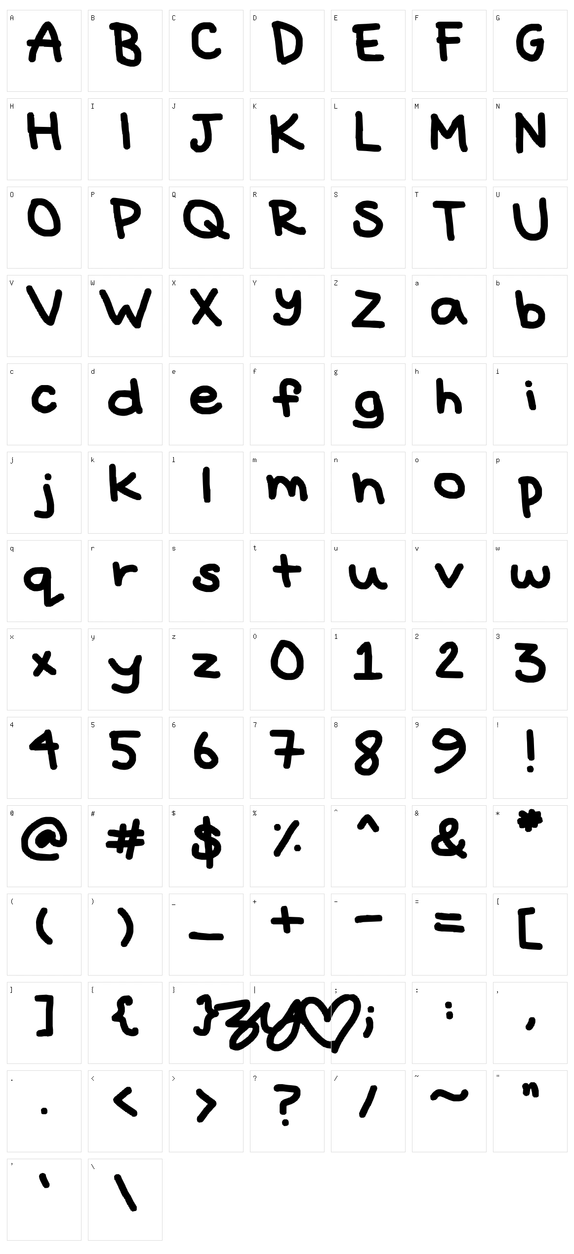 Hyperbole Character Set