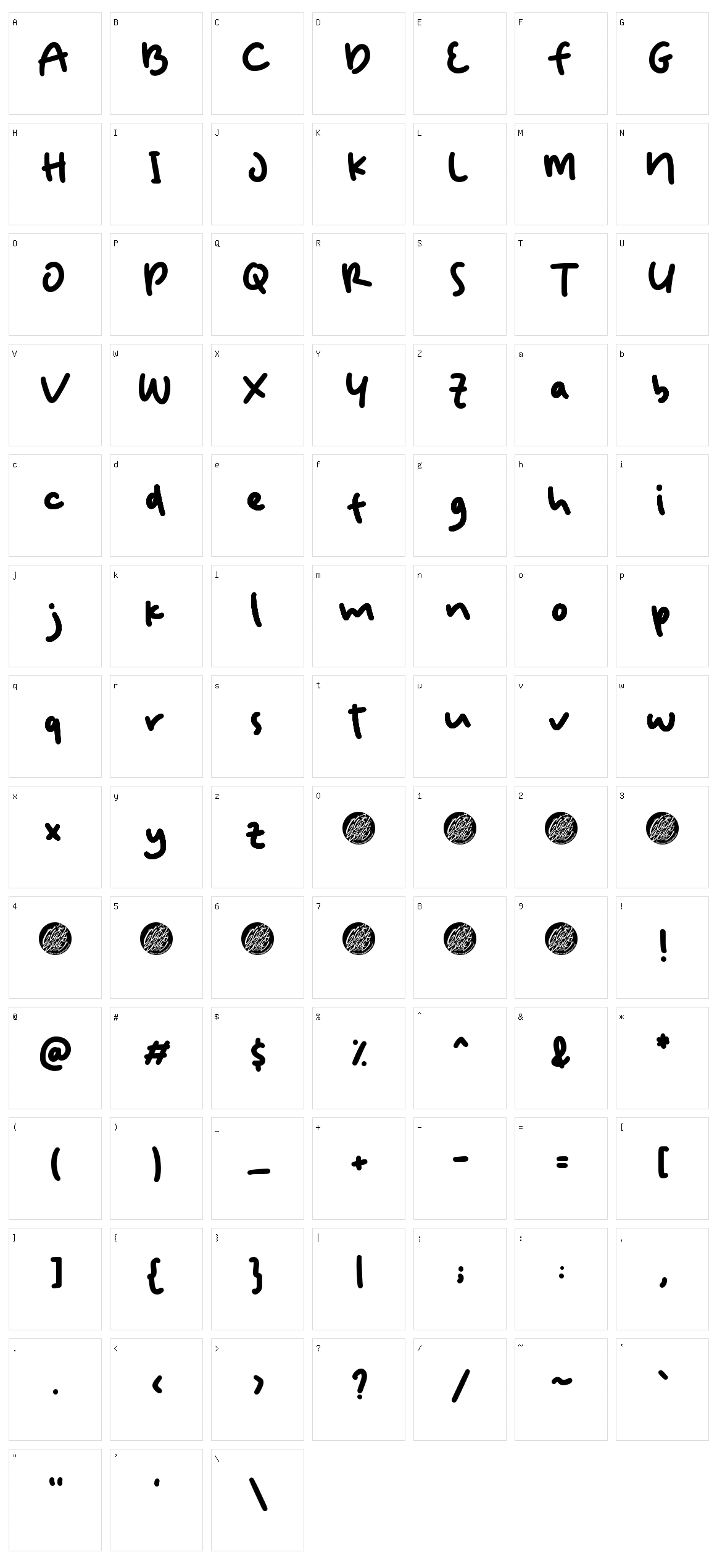 Imoon Character Set