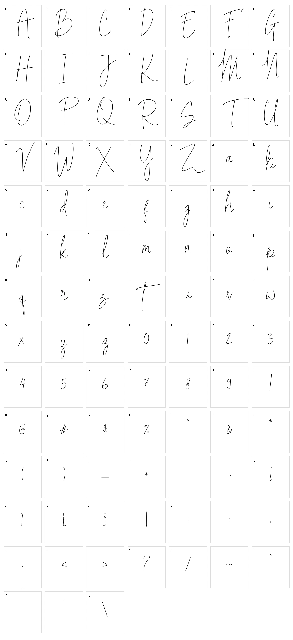 Indesign Signature Character Set
