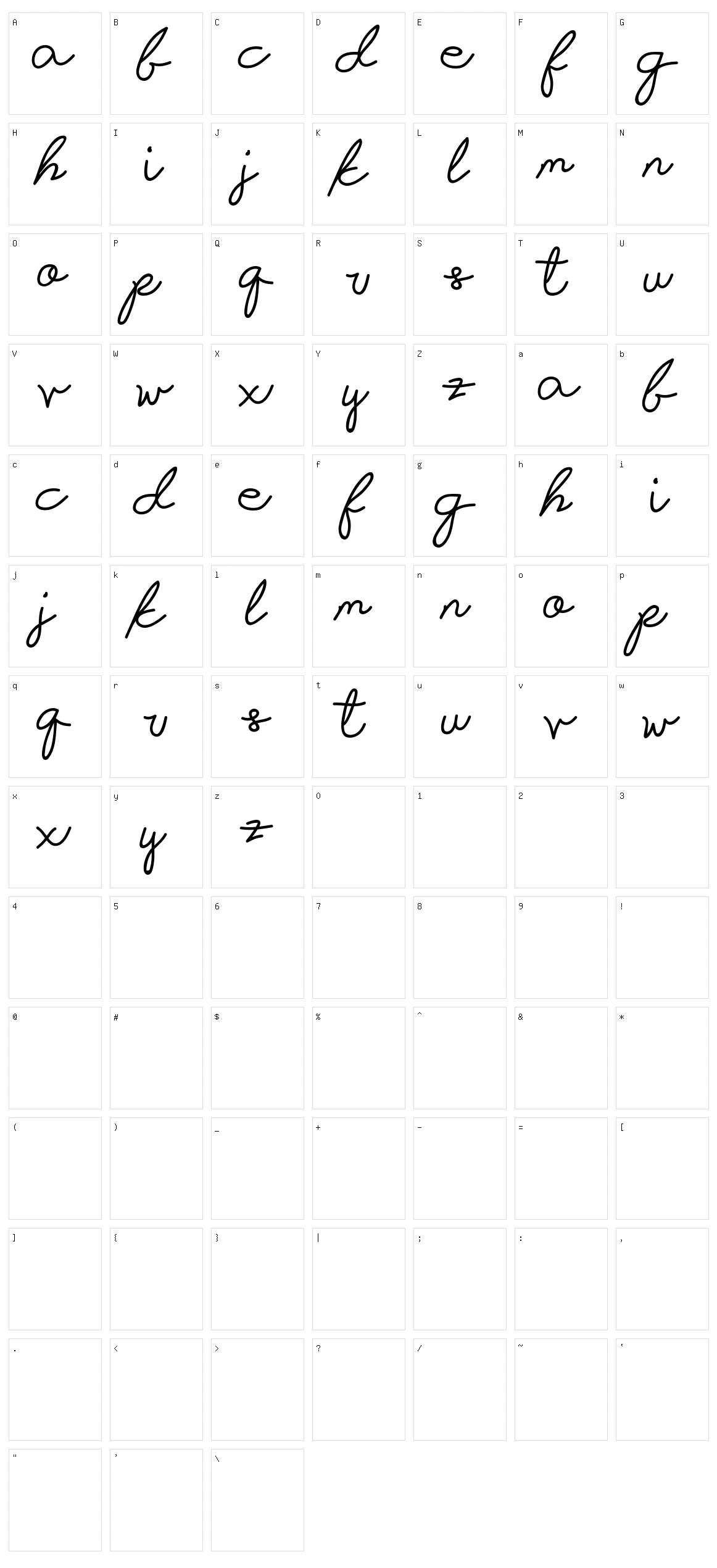 Infatuation Character Set