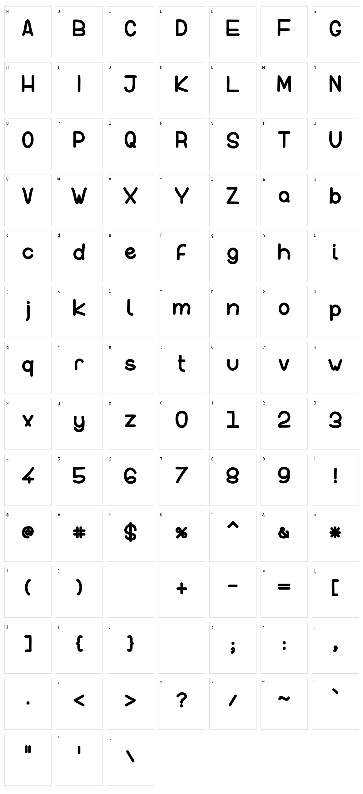 InFormal Style Character Set