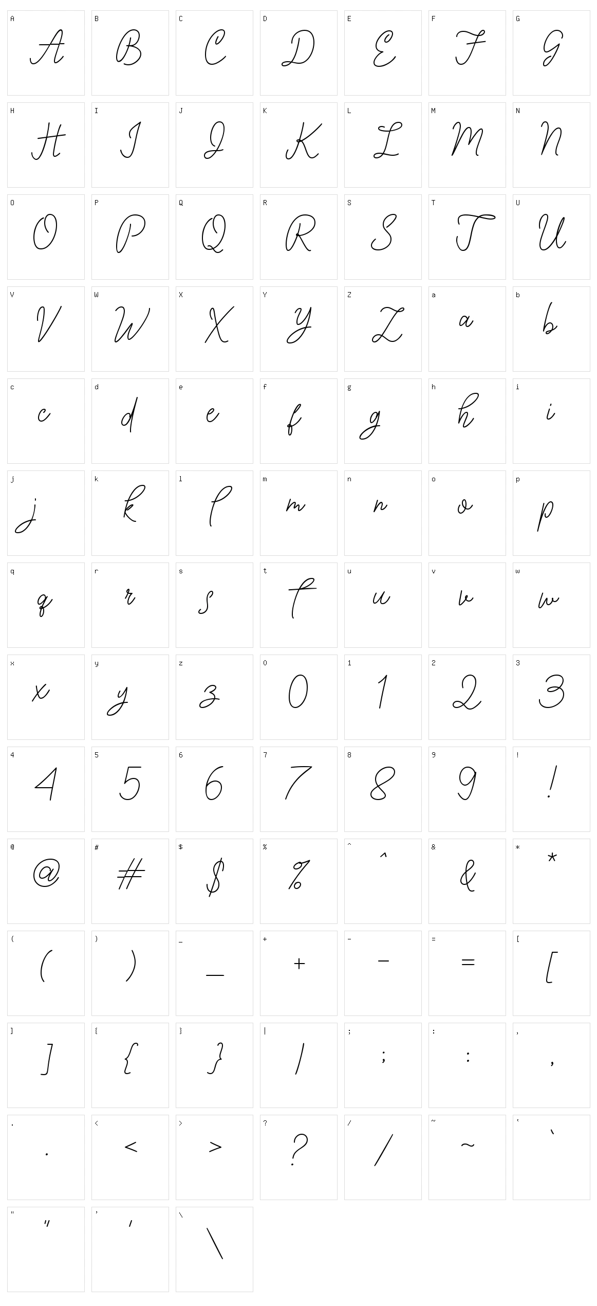 Ink Line Character Set