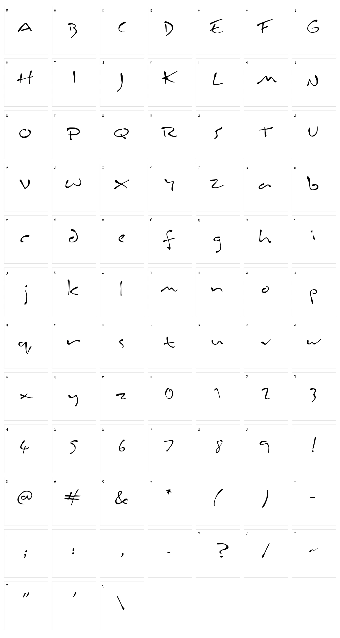 Inkburrow Character Set
