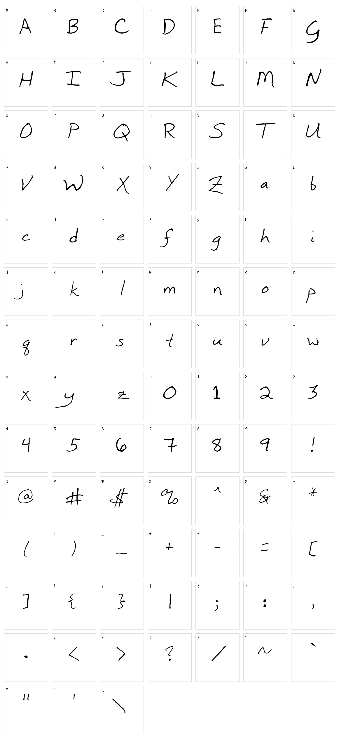 Inkpen Scribble Character Set