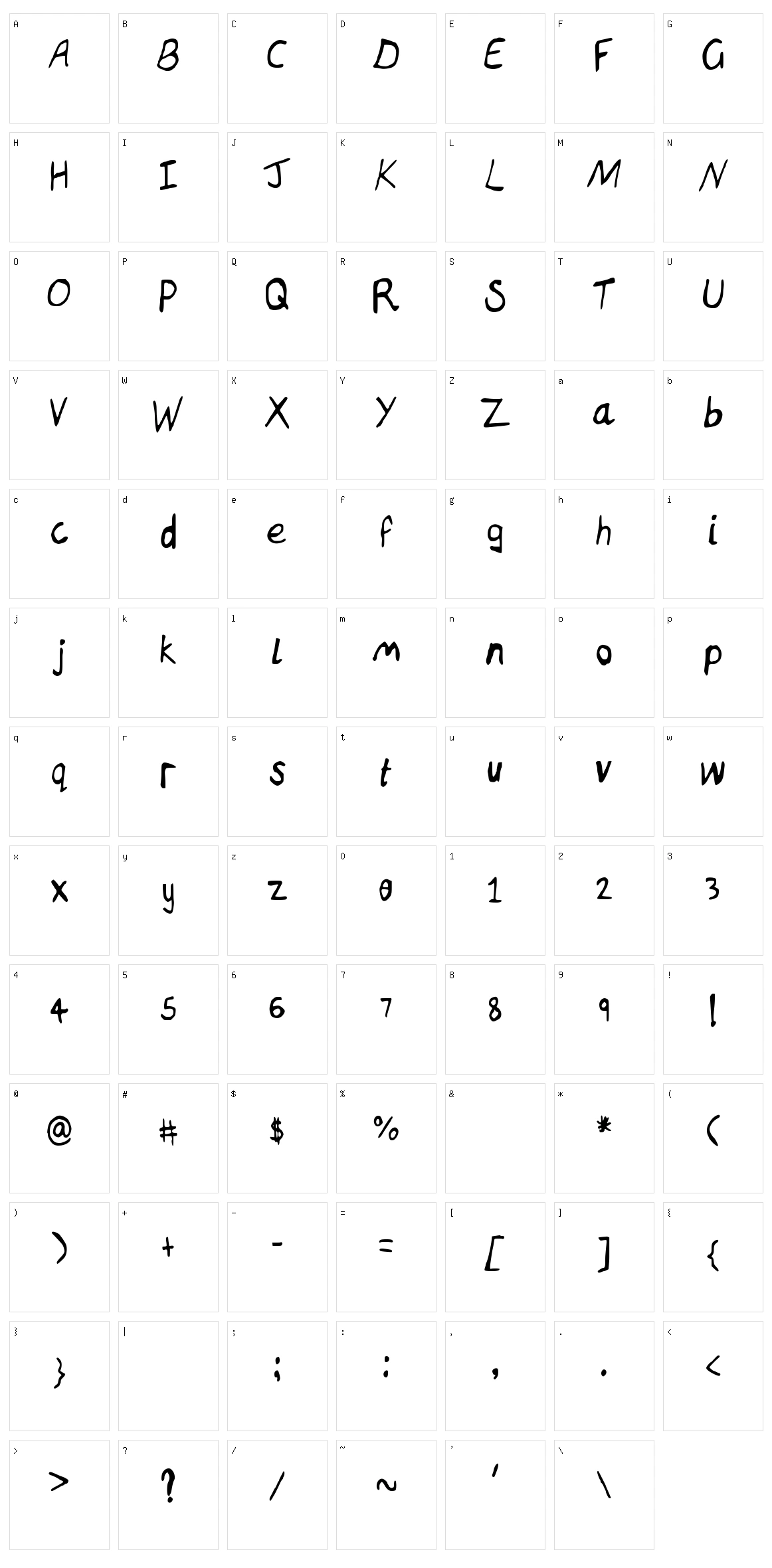 Inkworms Character Set