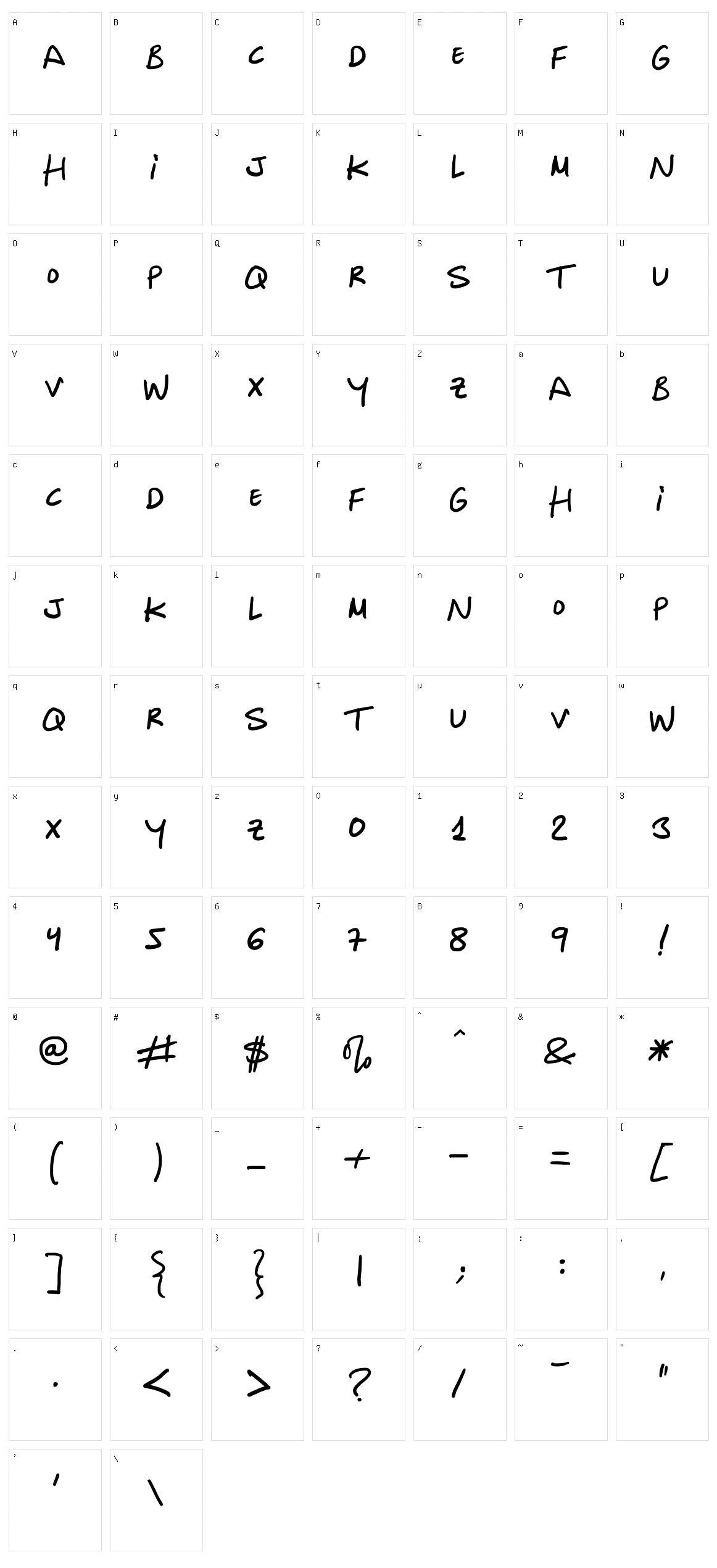 Inocua Character Set