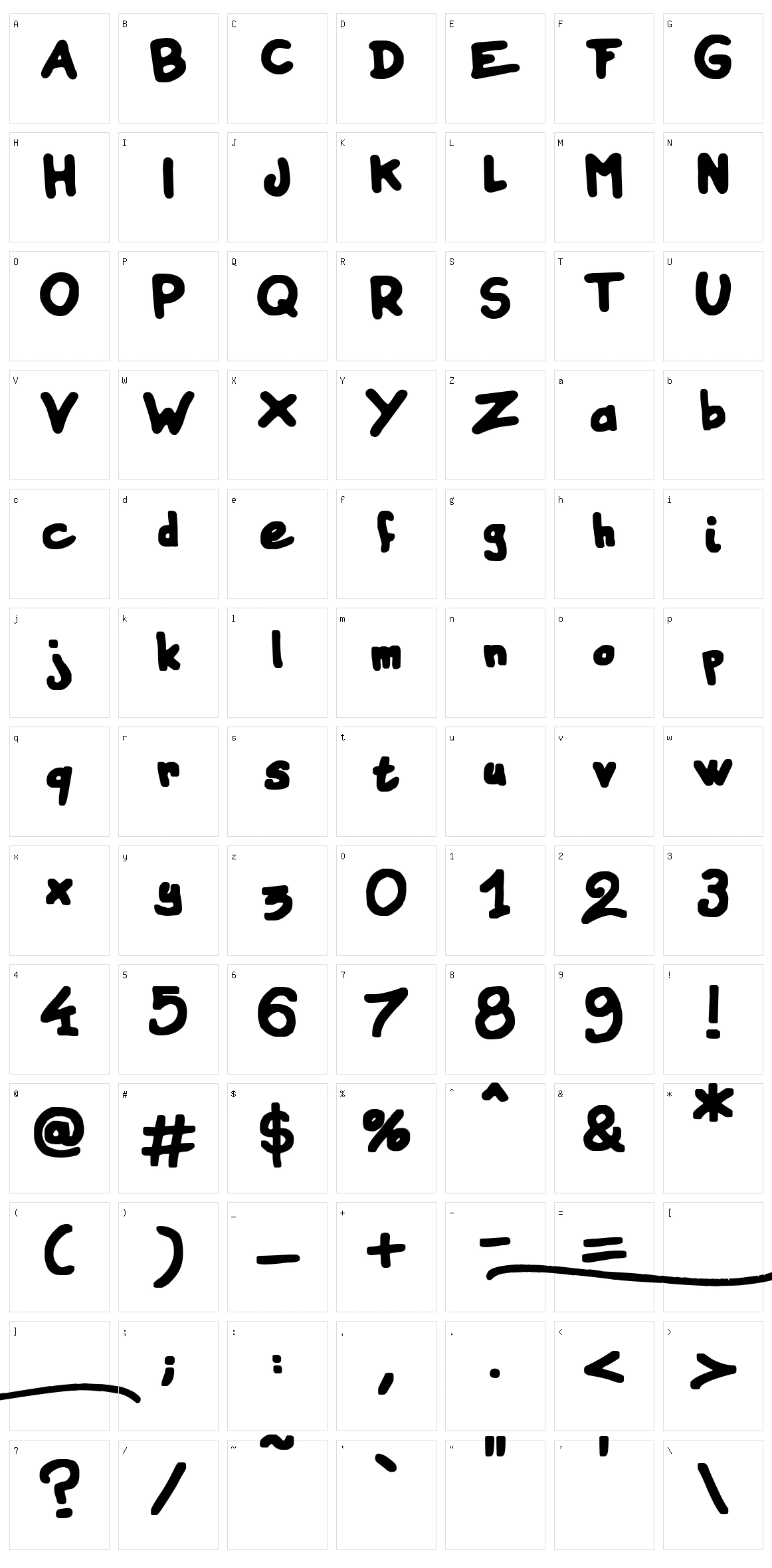 Instant Marker Character Set