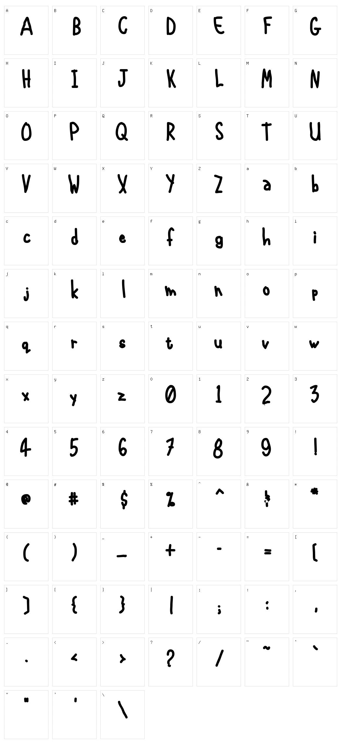 International Chunkfunk Character Set