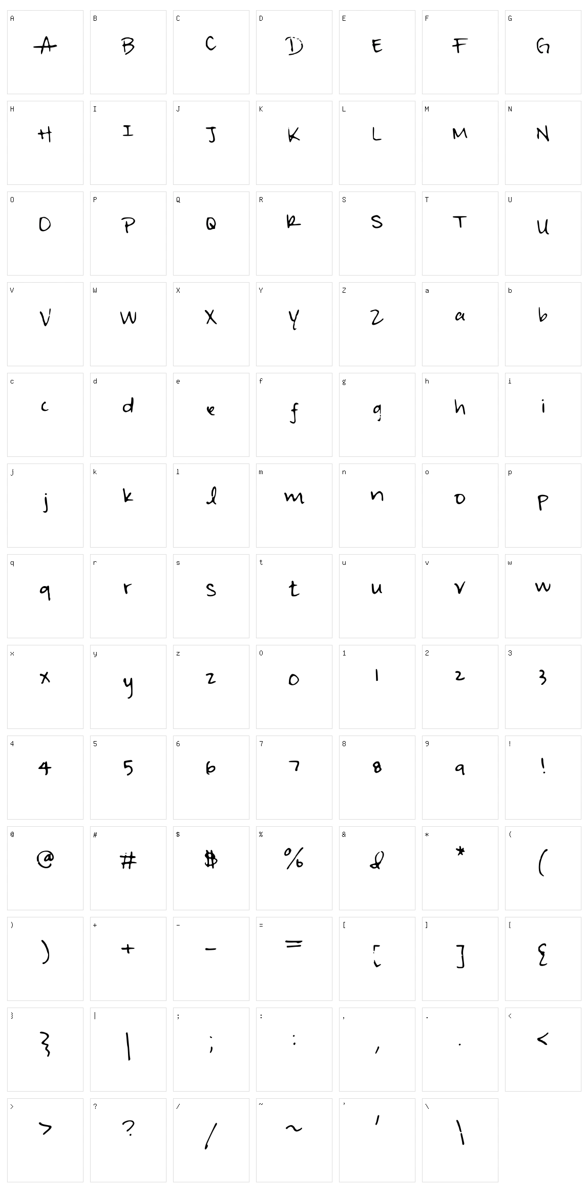 Irisisweird Character Set