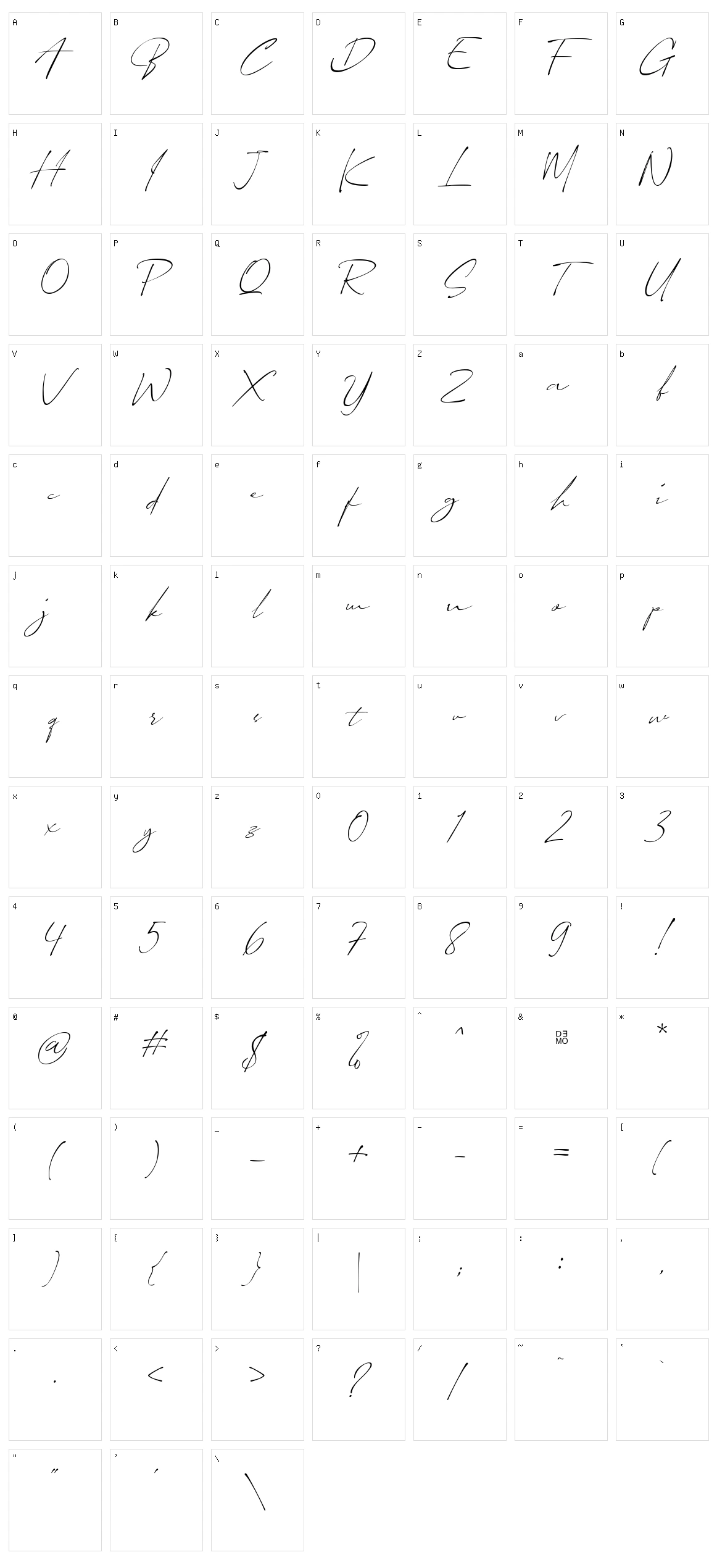 Irnafia Character Set