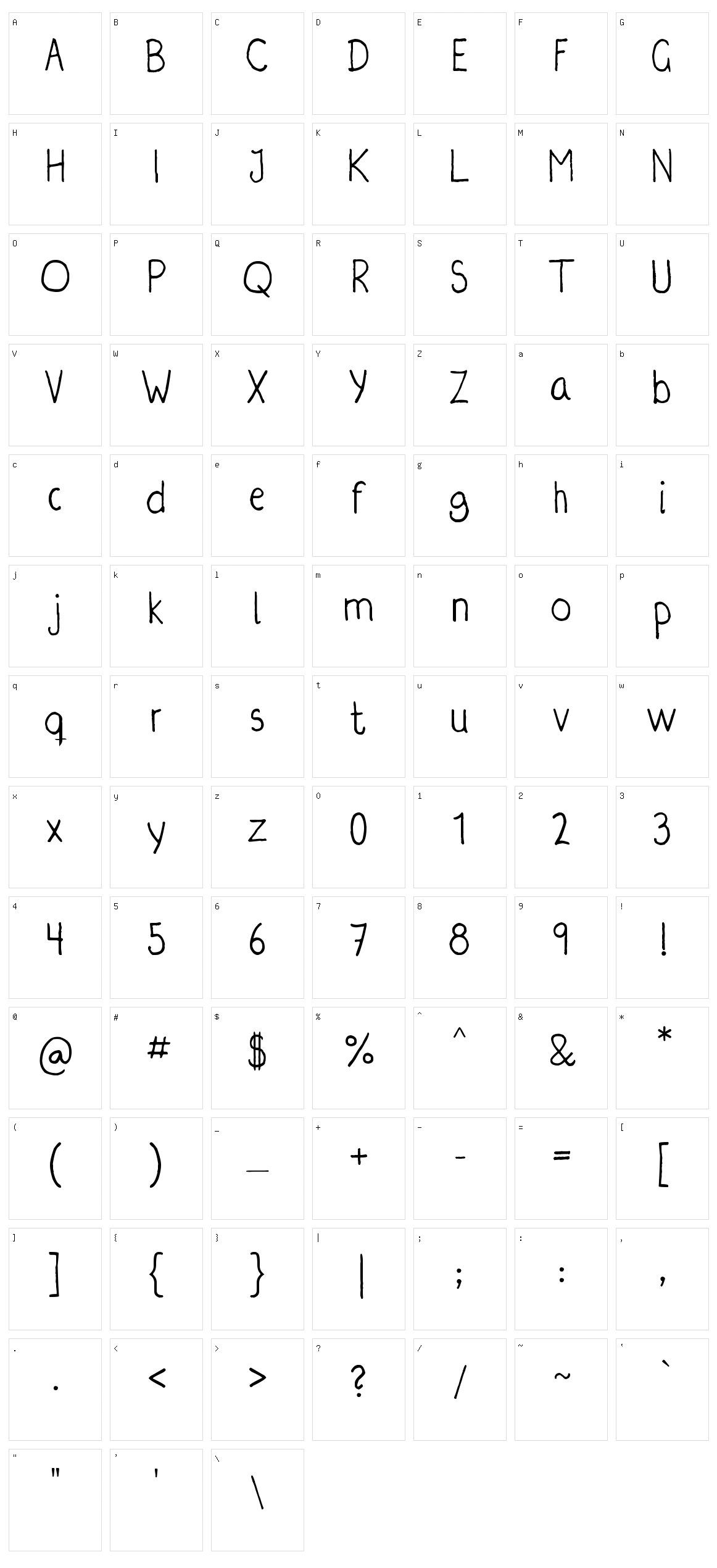 Irregularis Character Set