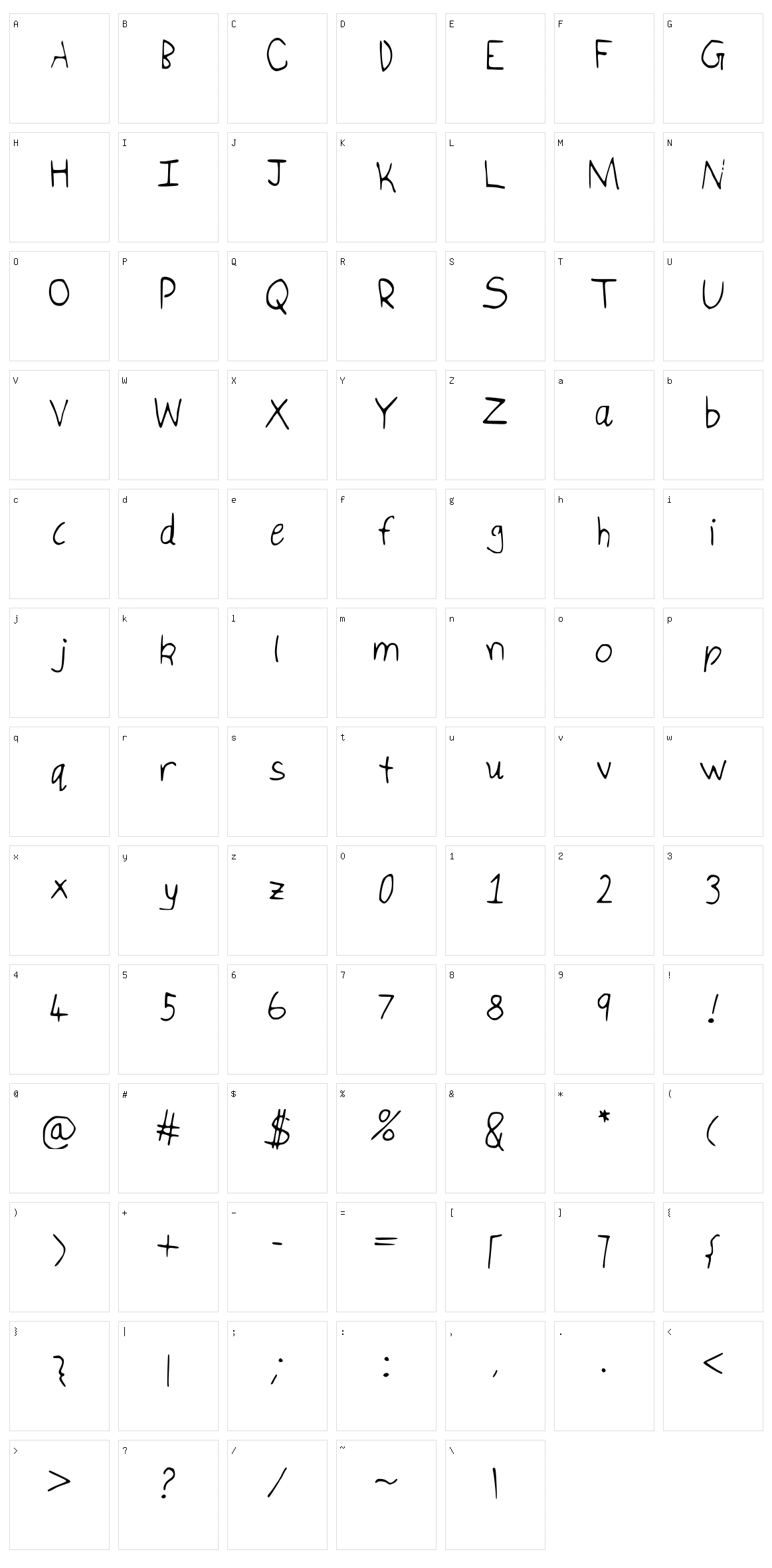 Isuka Letters Character Set