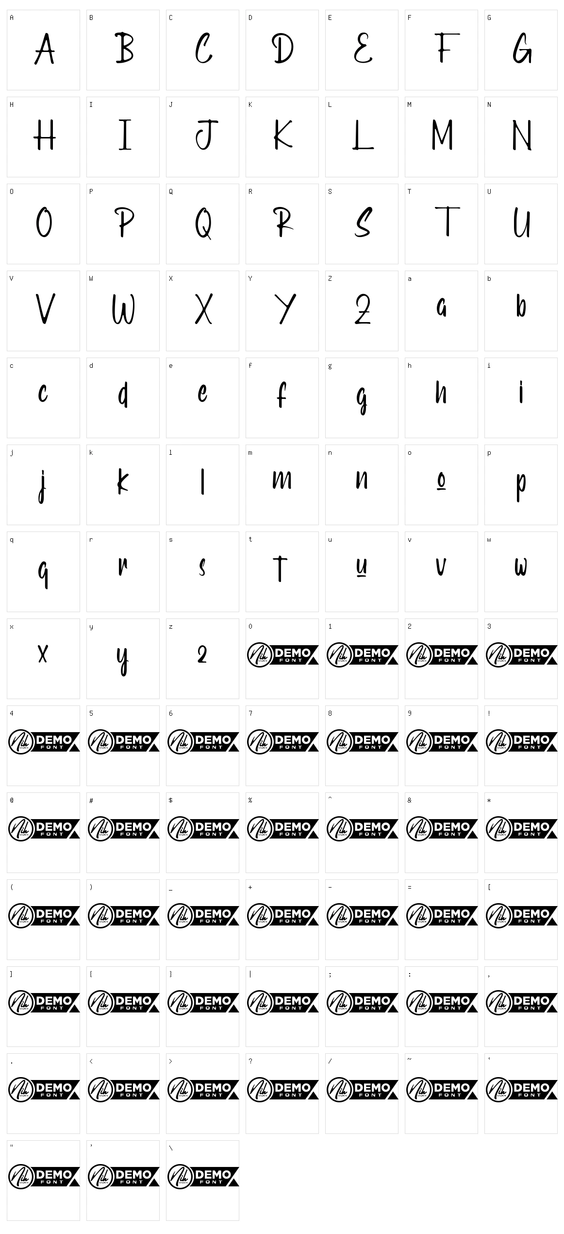 Jack Roll Character Set