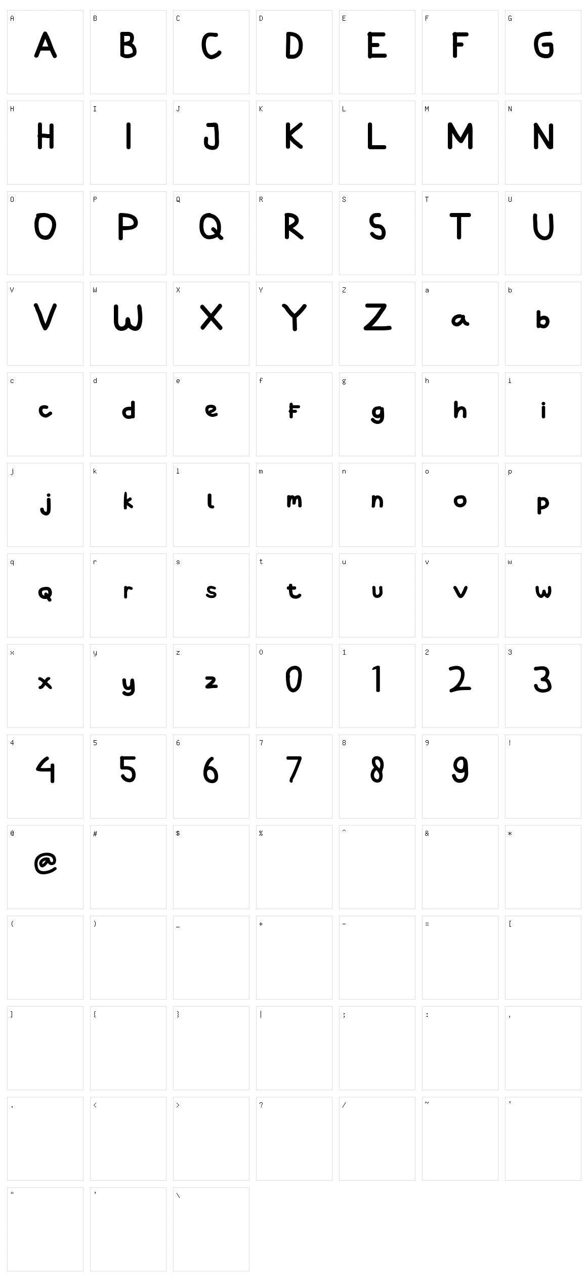 Jackblack Character Set