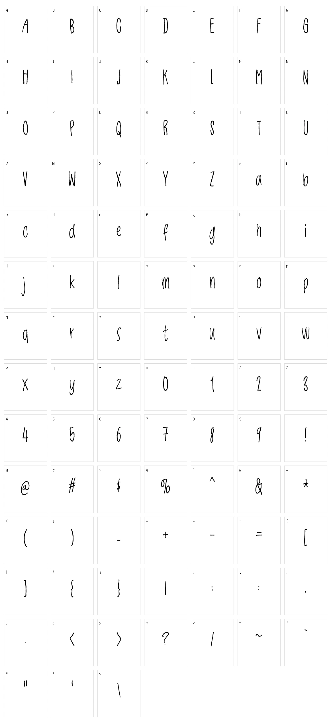 Jackdaws Character Set