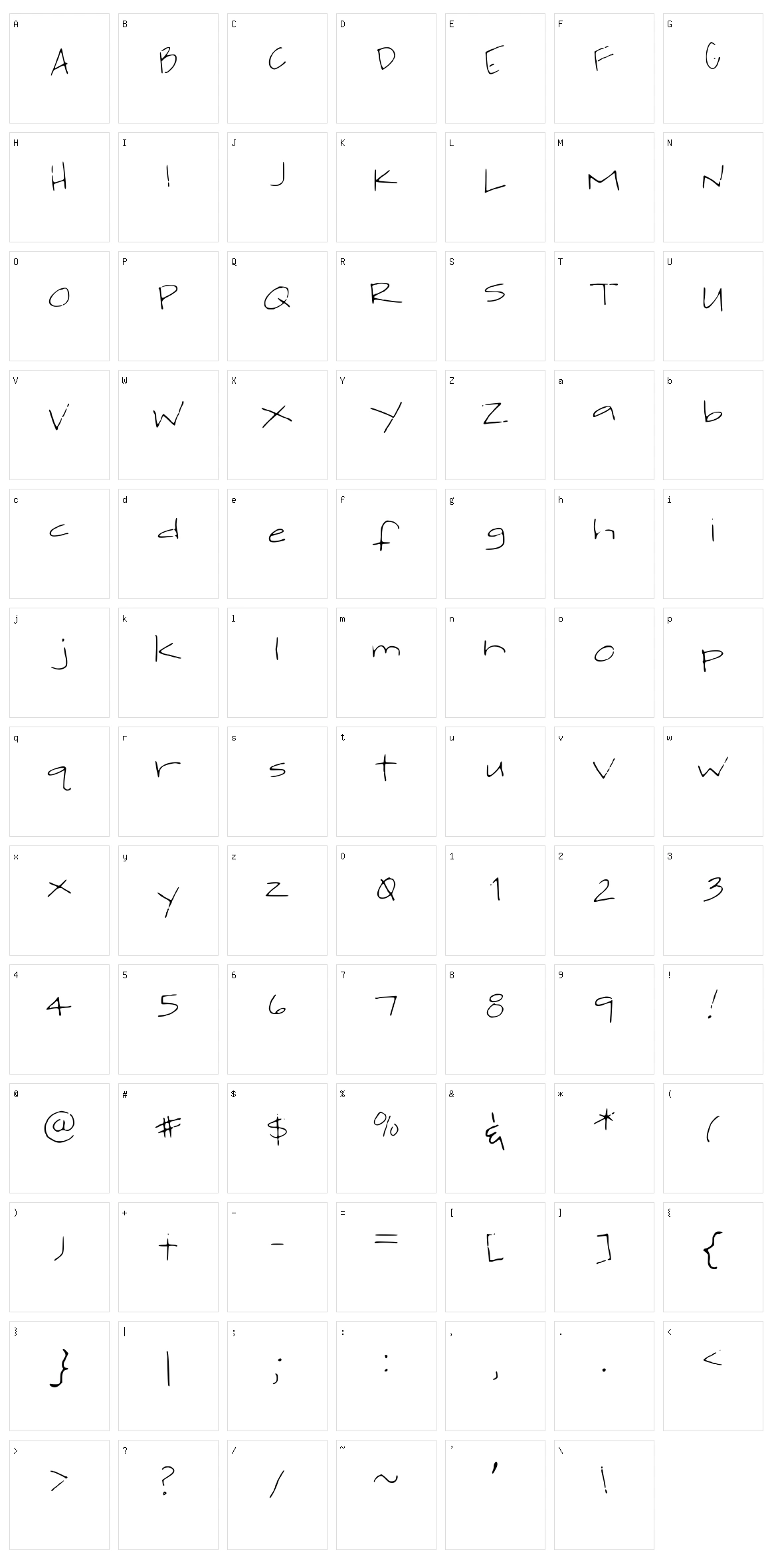 Jackis Handwriting Character Set