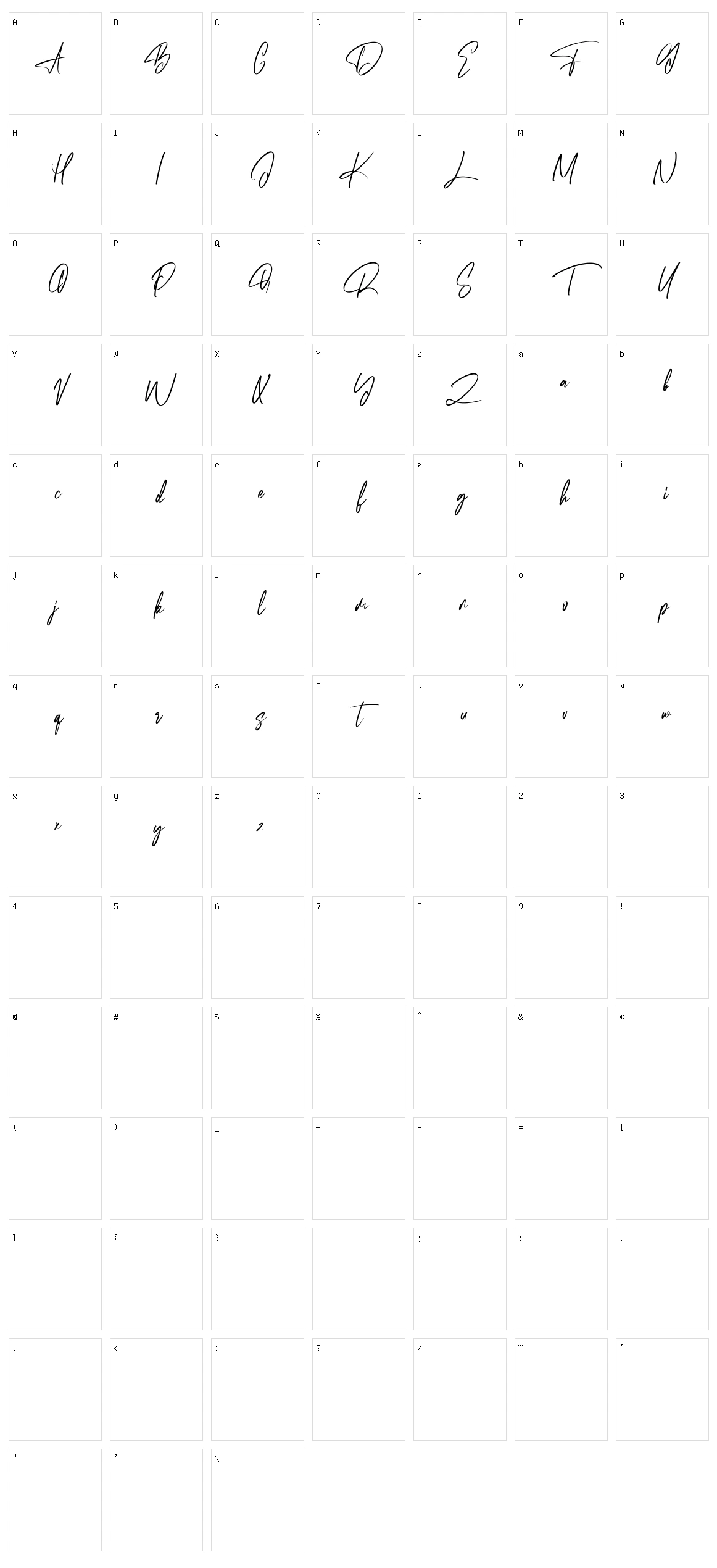 Jacktracks Character Set