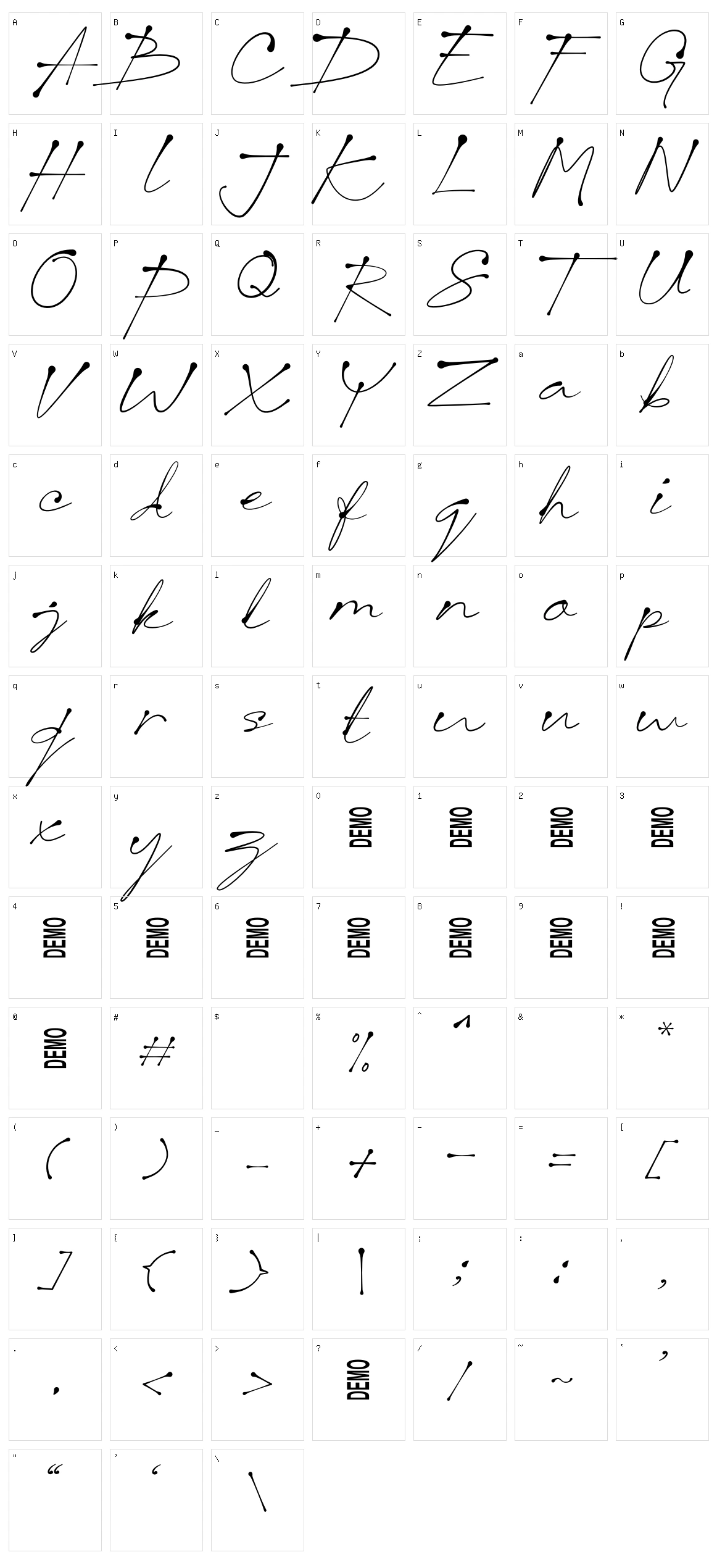 Jacky Black Character Set