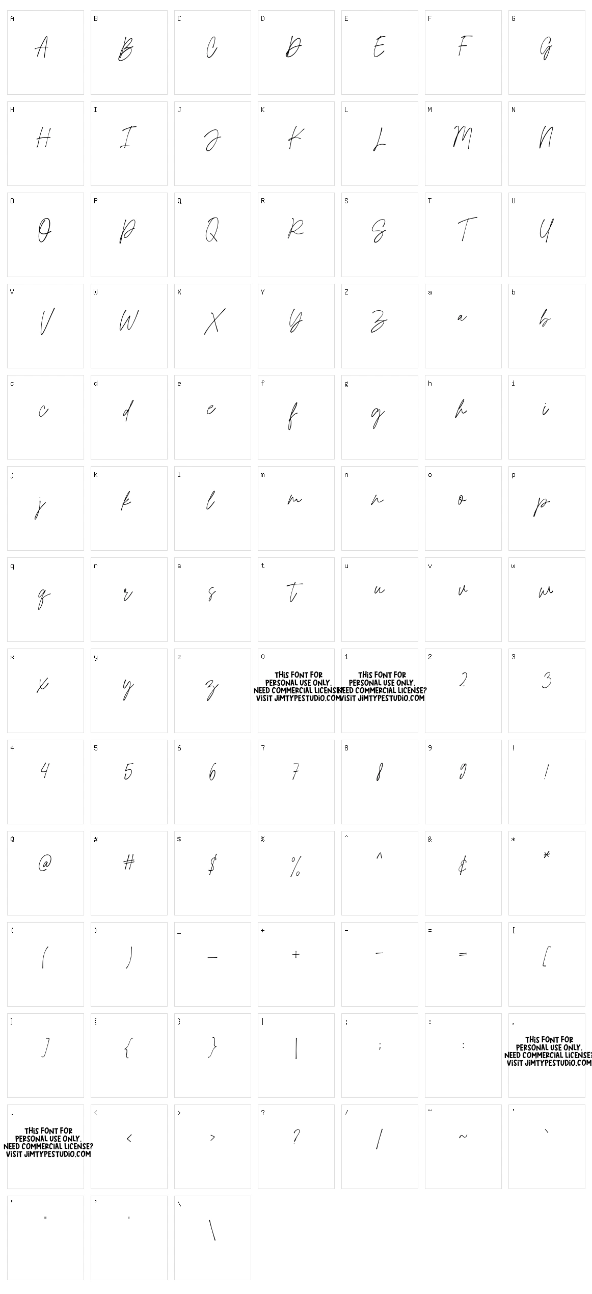 Jacob&Hellen Character Set