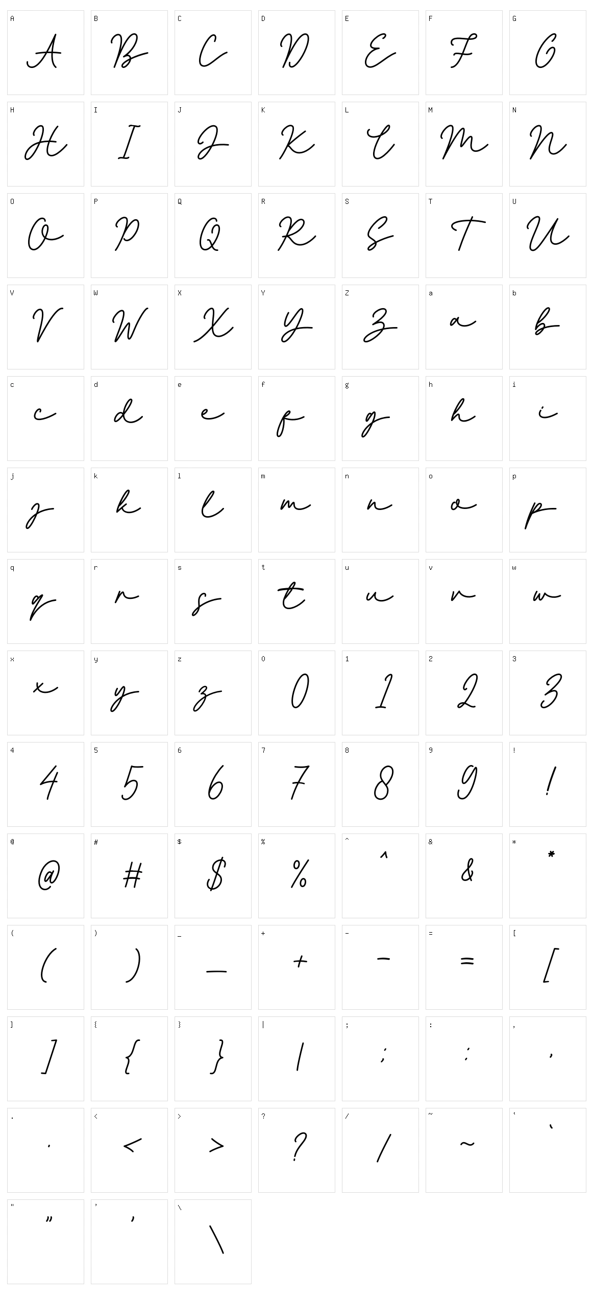 Jakarta Signature Character Set