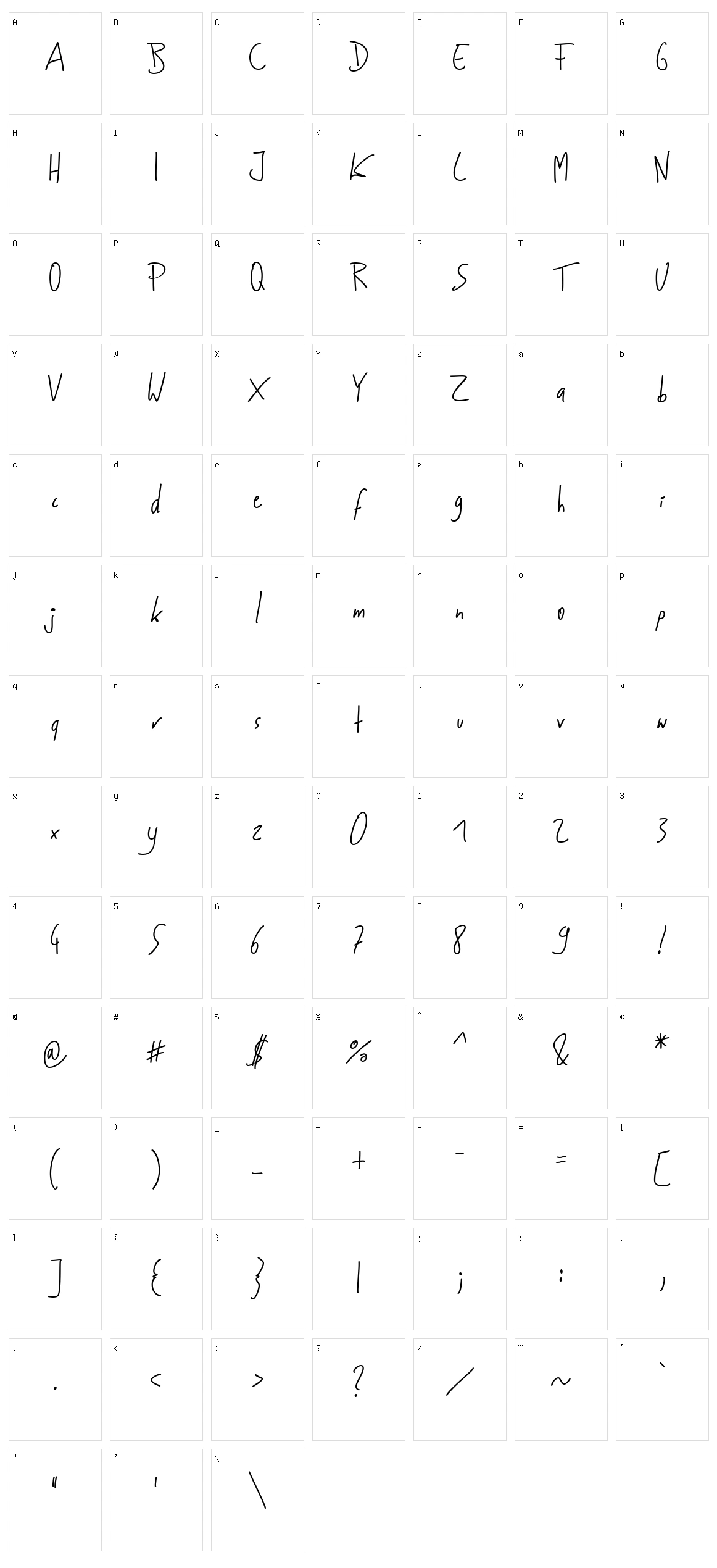 Jakobs Handwriting 2 Character Set