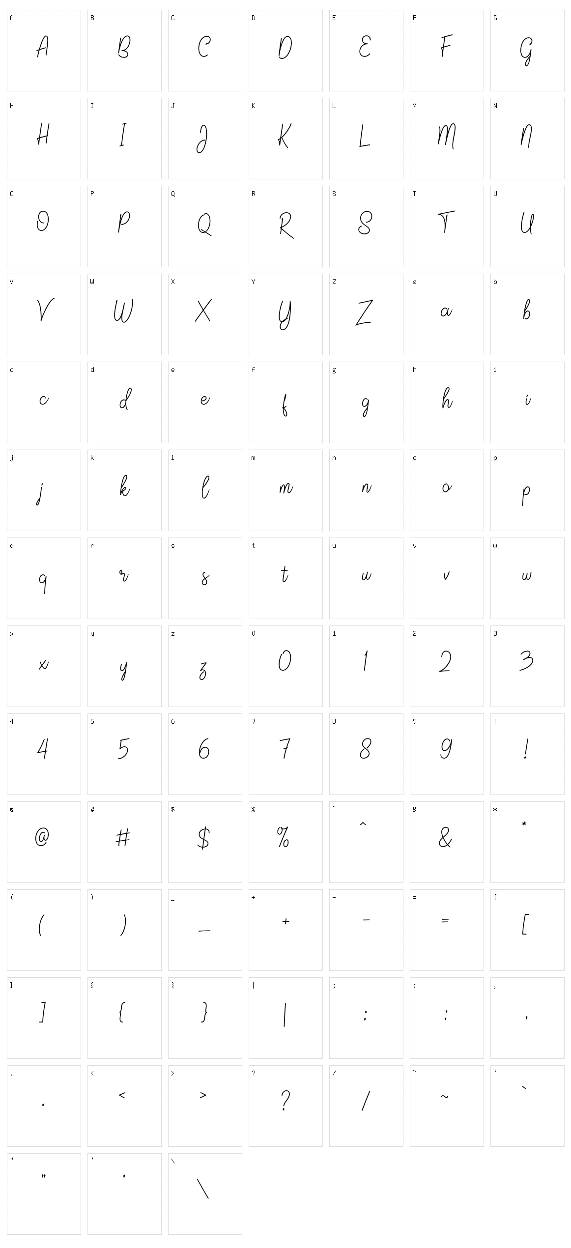 Jalisco Script Character Set