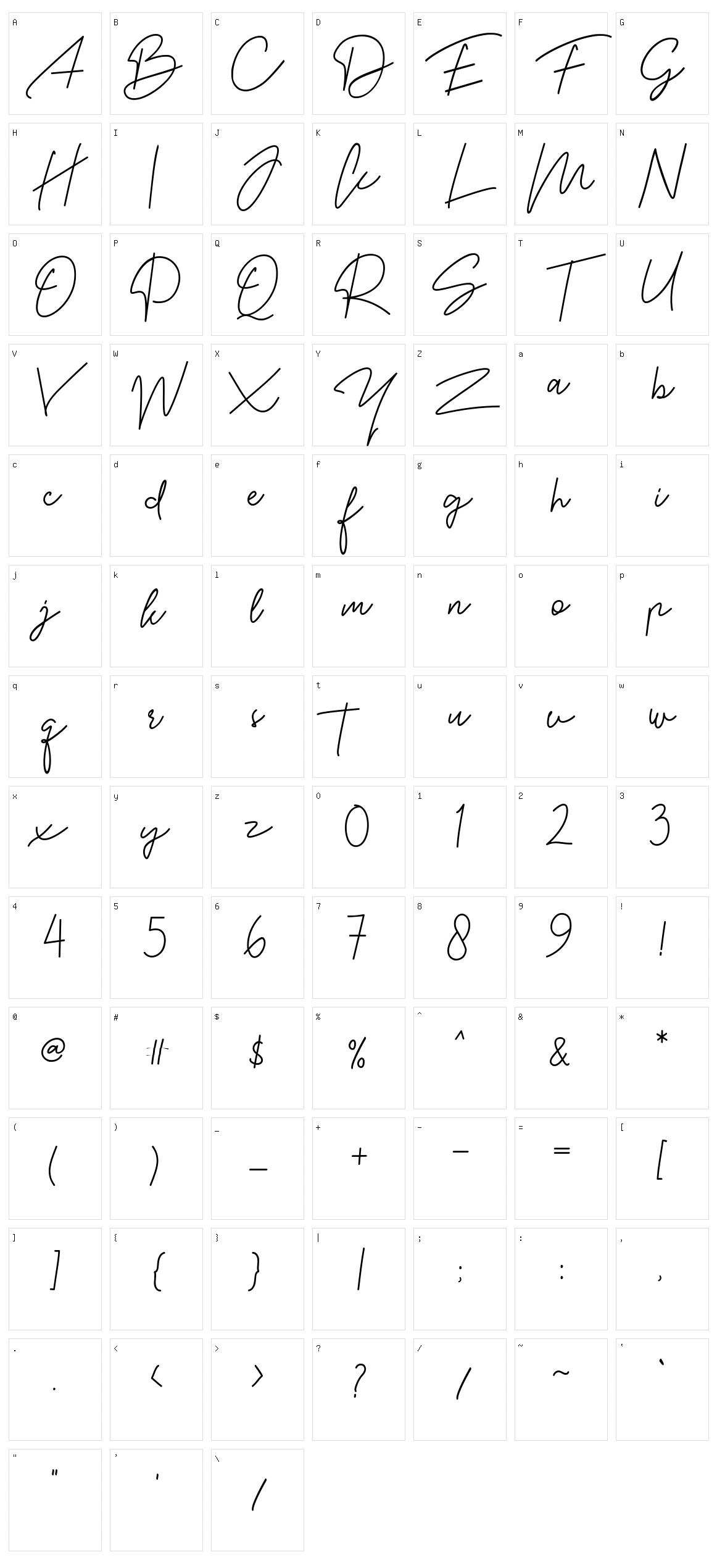 Jalliestha Signature Character Set