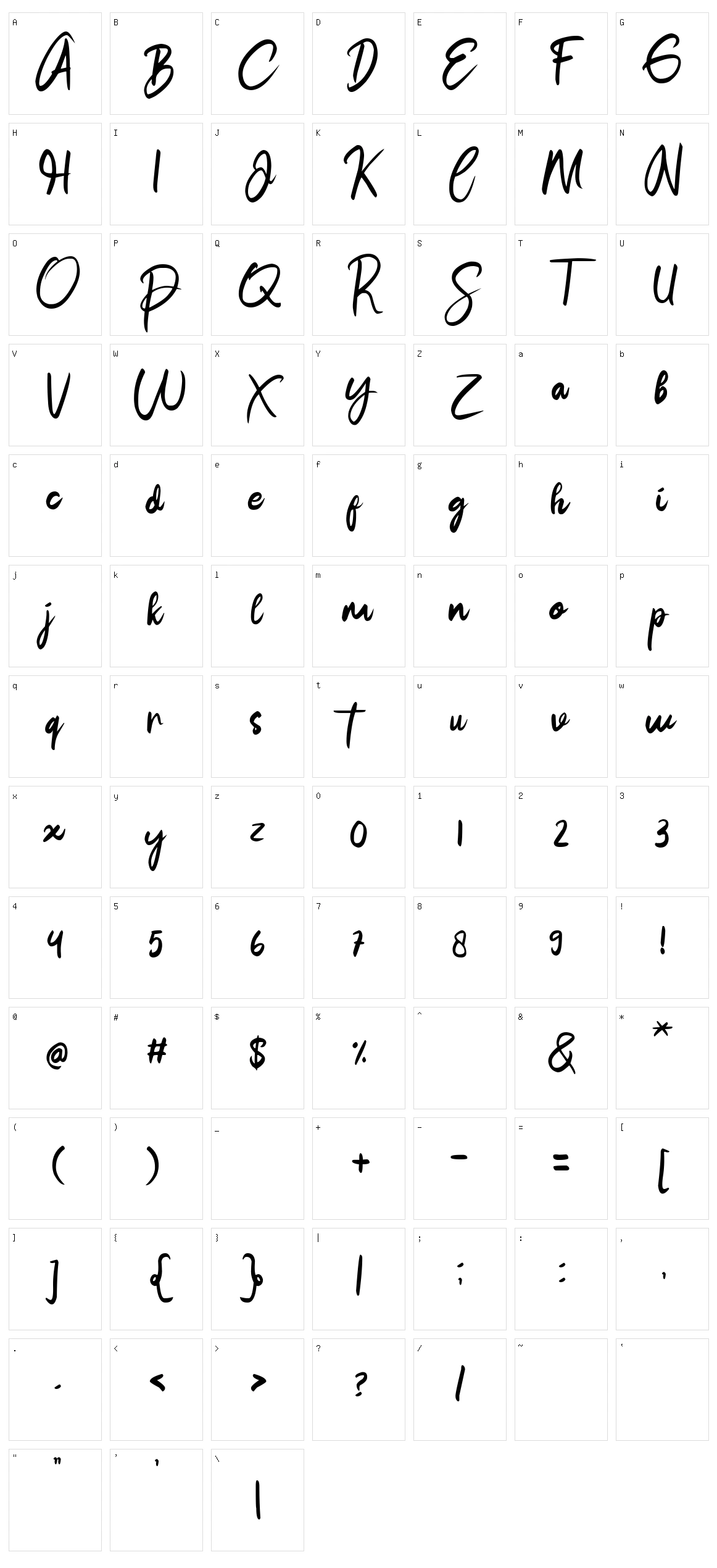 Jamita Character Set
