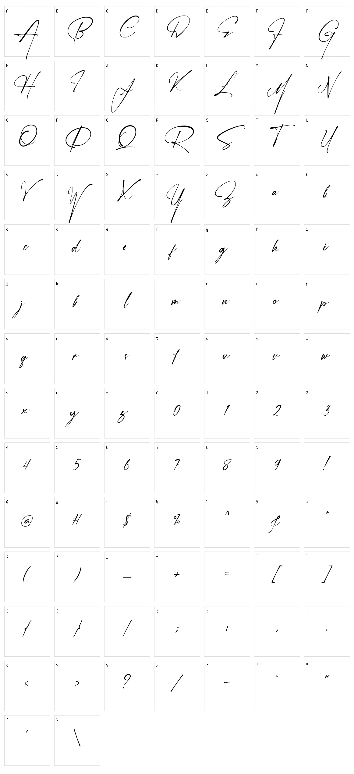 Janelotus Character Set