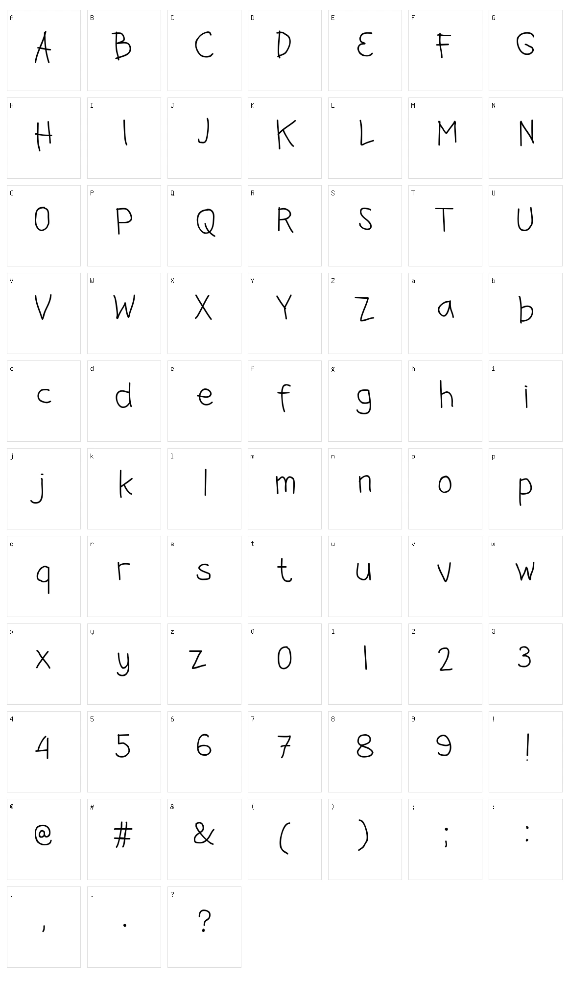 Jangan Bersedih Character Set