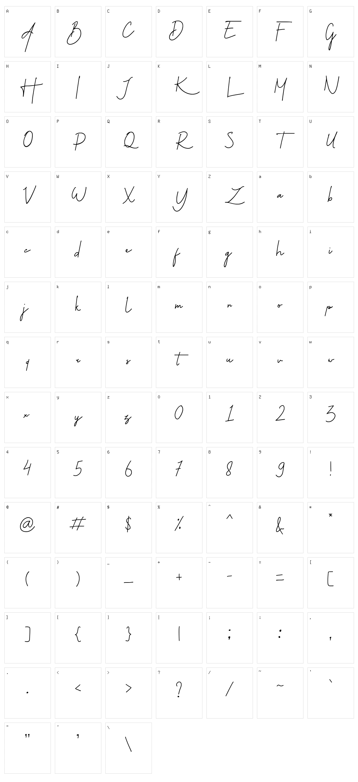 Jannatta Character Set