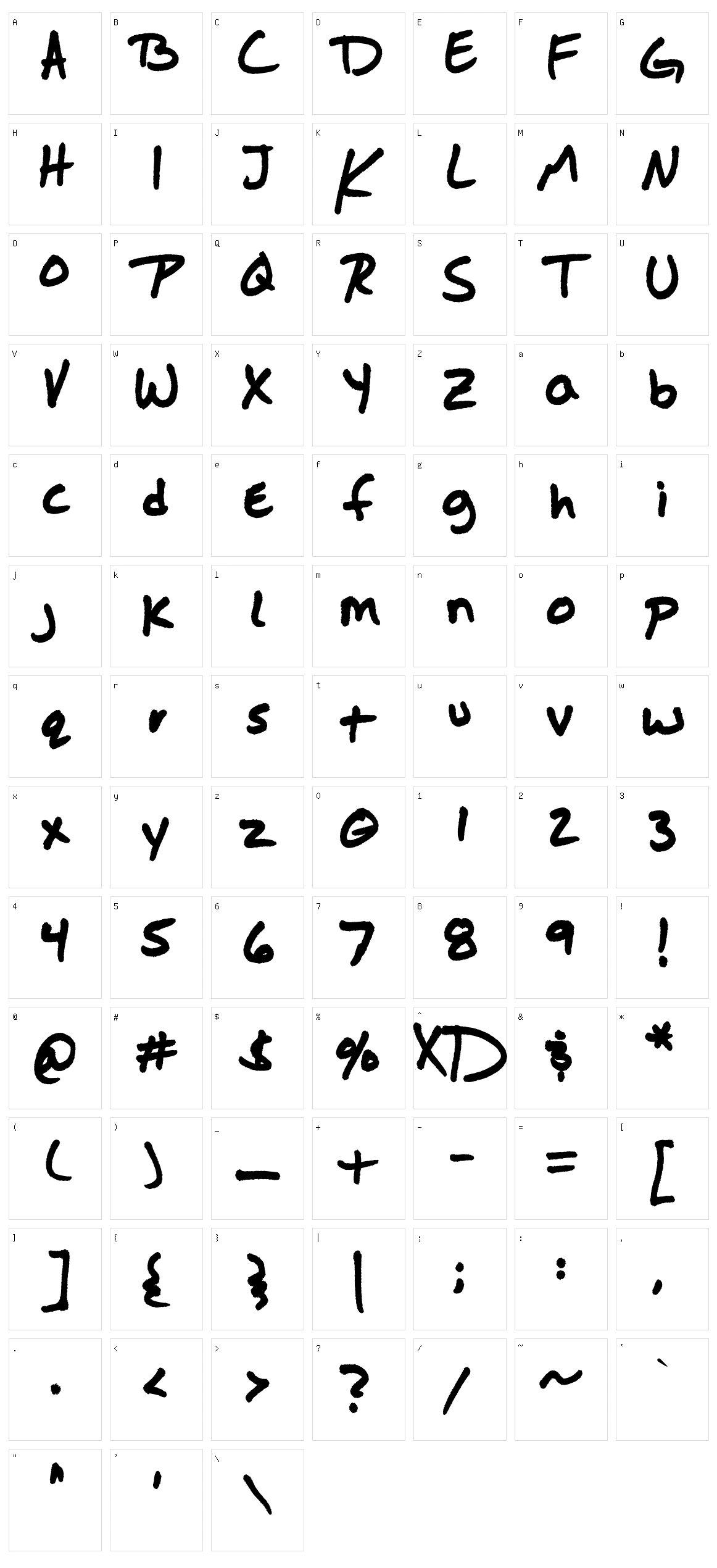 Jason Sharpie Character Set