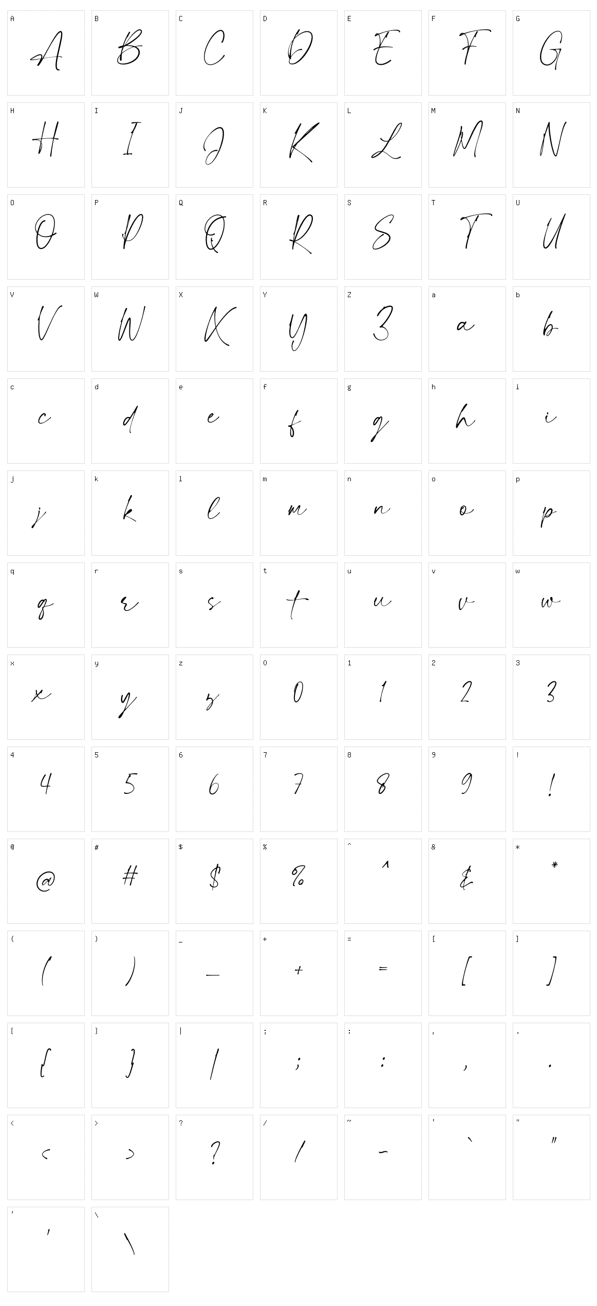 Jason Signature Character Set